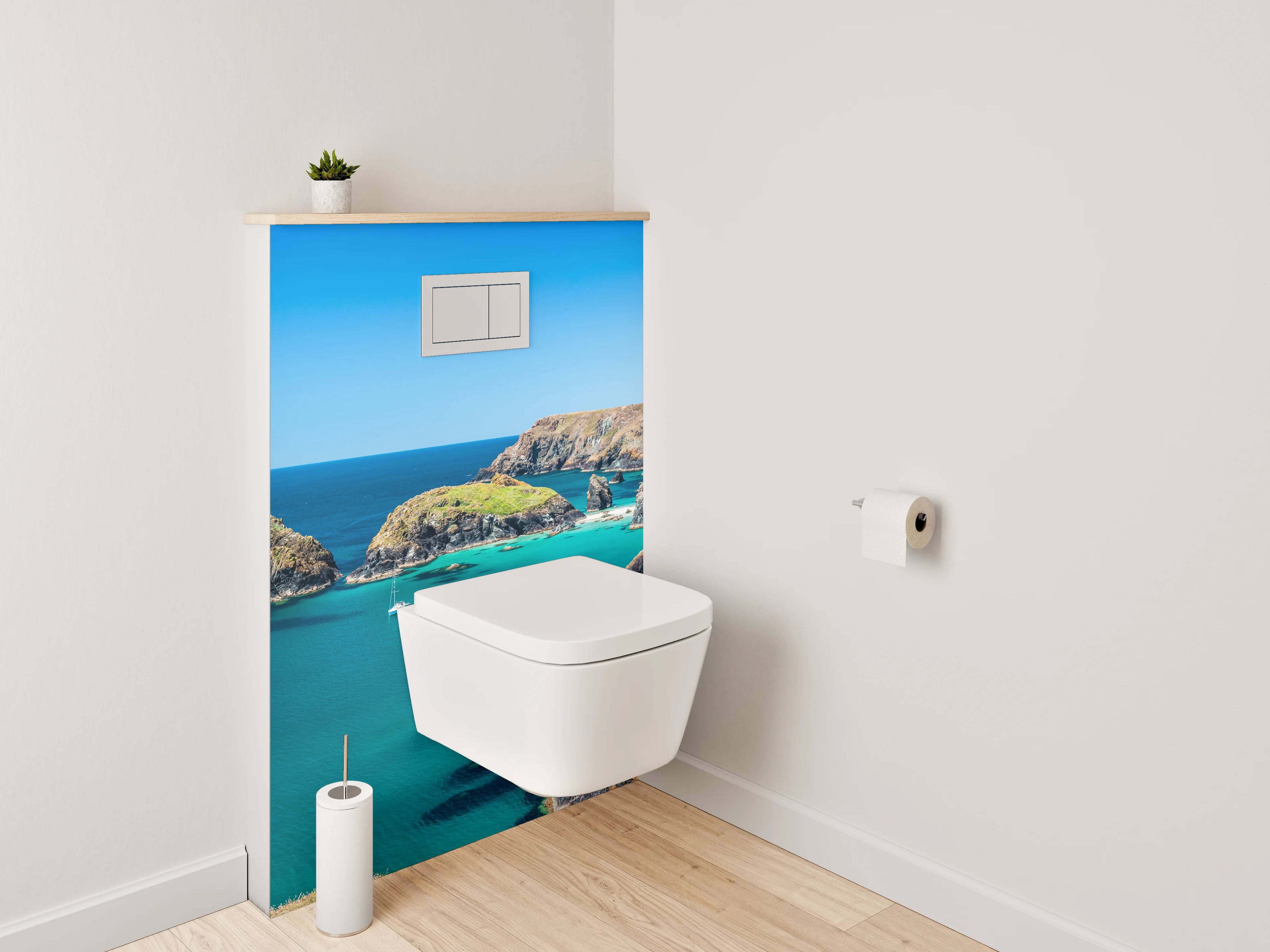 WC-Rückwand - Panorama-Küste mit türkisblauem Meer