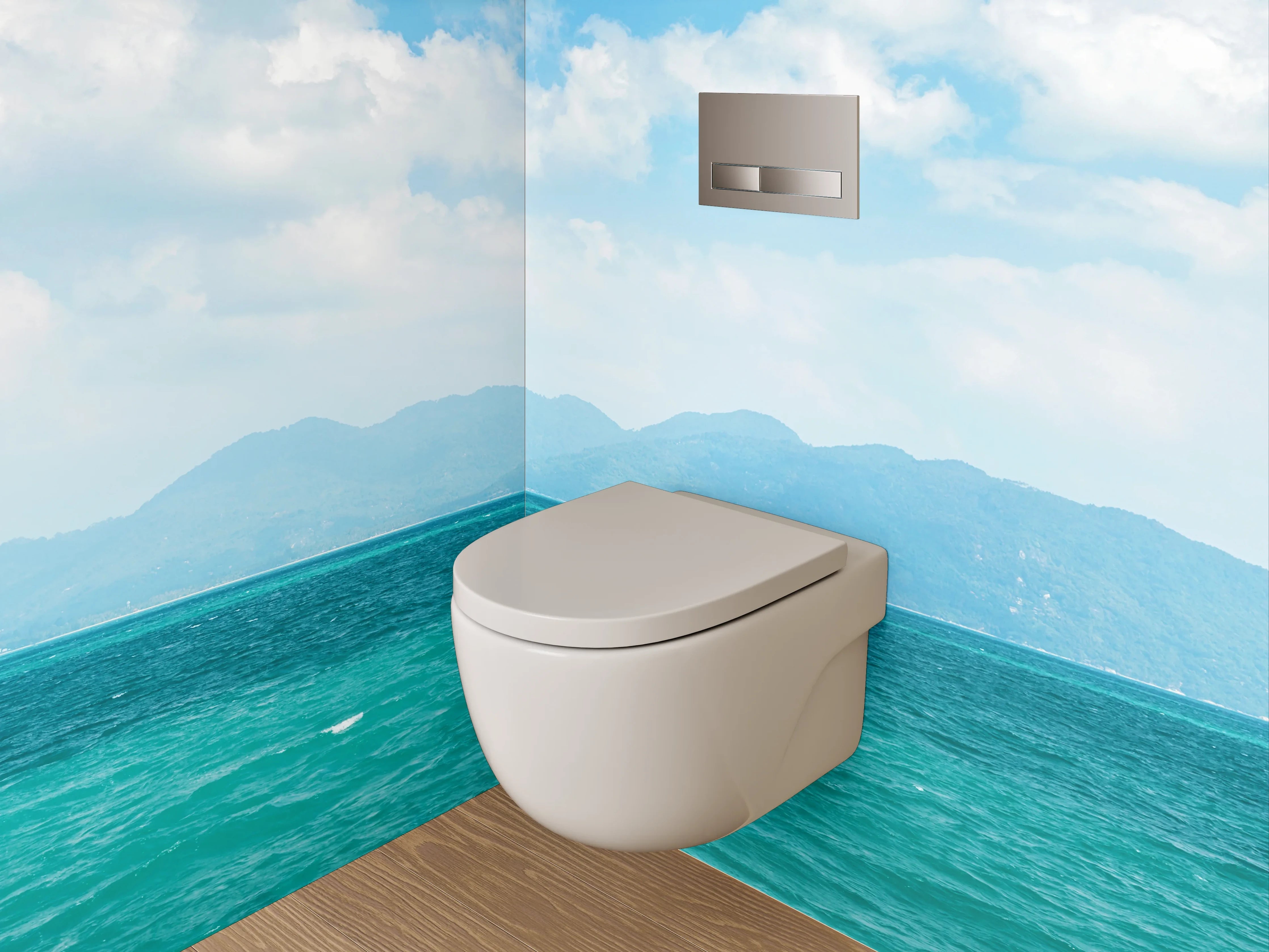 WC-Rückwand - Panorama Meerblick Fototapete