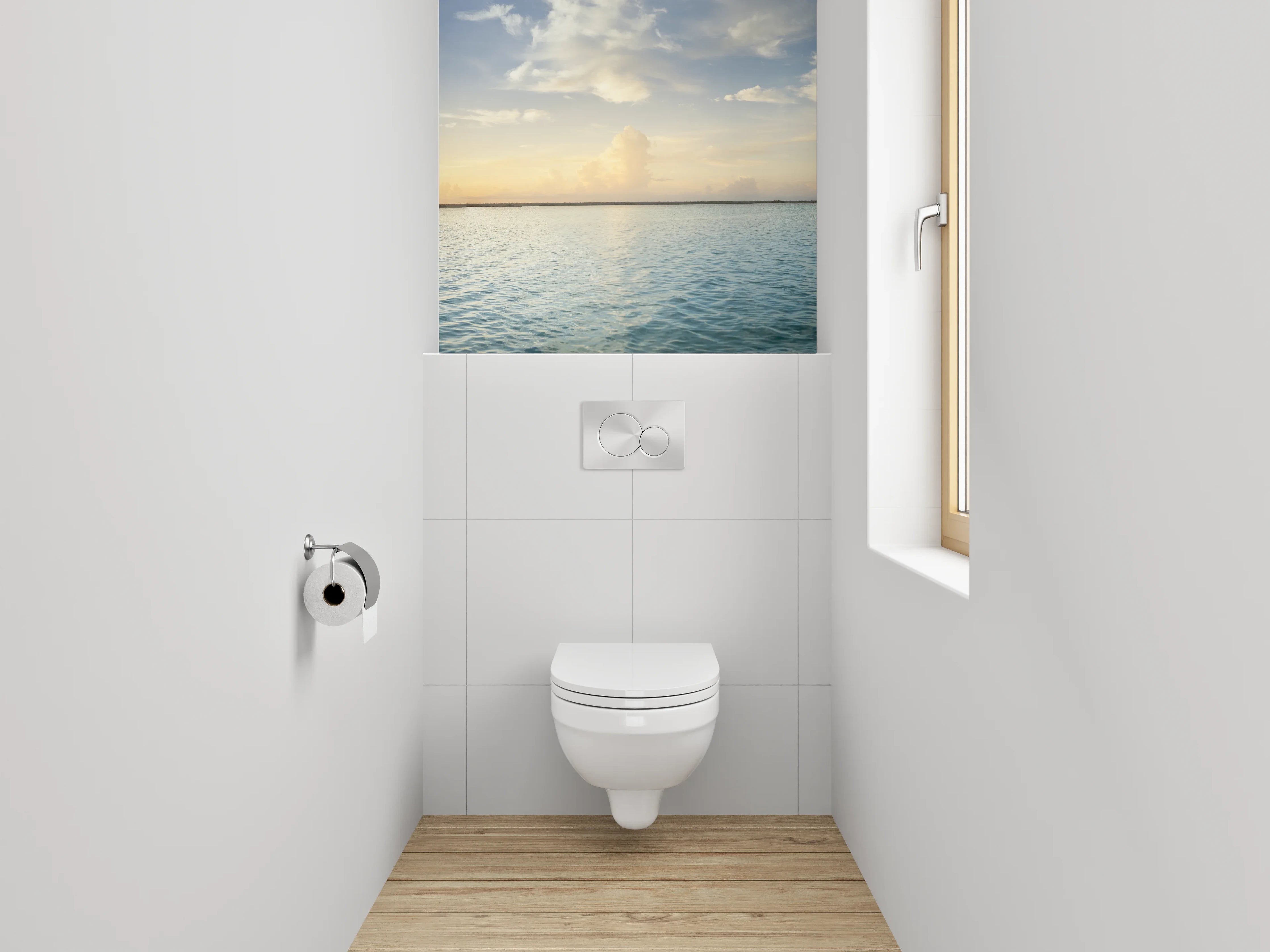 WC-Rückwand - Panorama Sonnenaufgang am Ozean