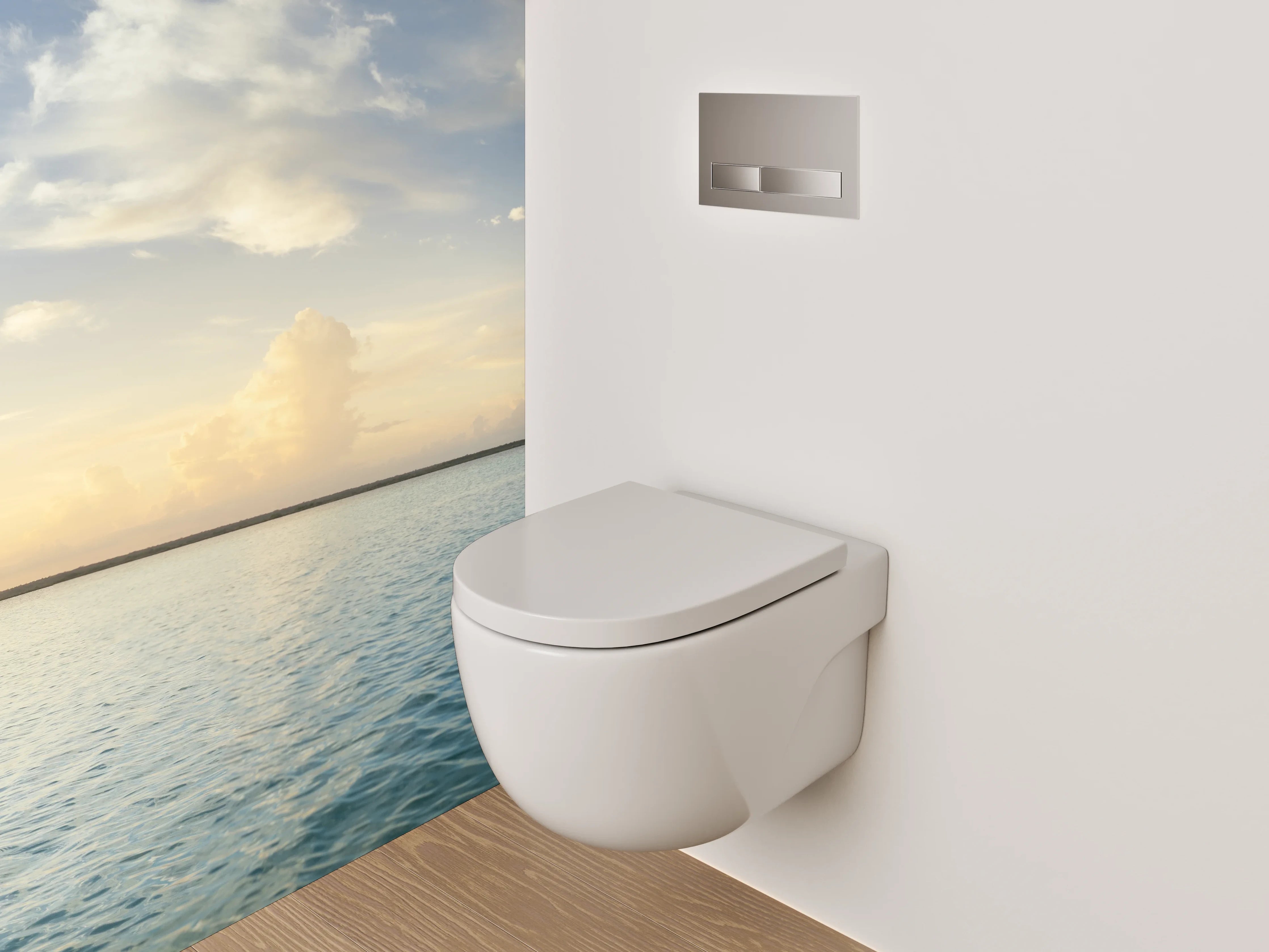 WC-Rückwand - Panorama Sonnenaufgang am Ozean