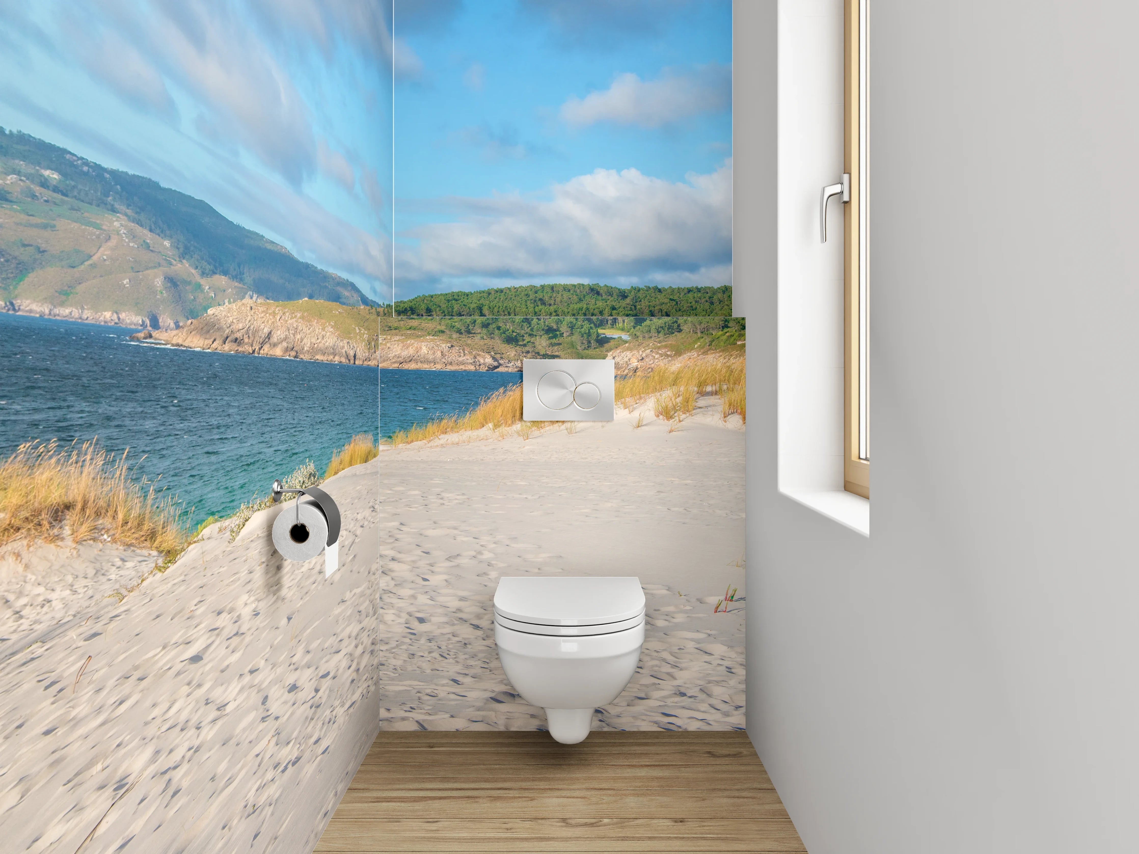 WC-Rückwand - Panorama Strand & Dünen Landschaft