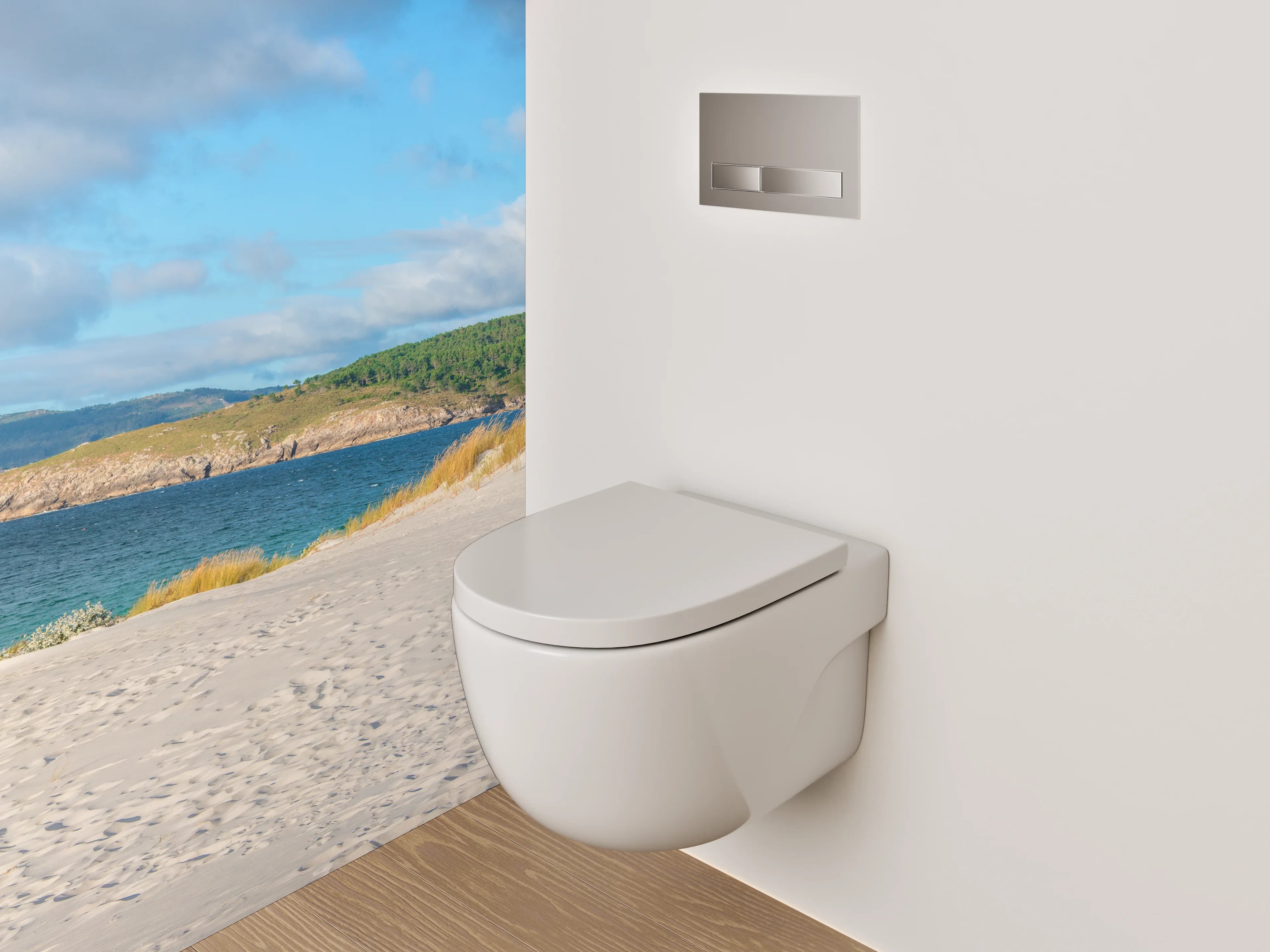WC-Rückwand - Panorama Strand & Dünen Landschaft