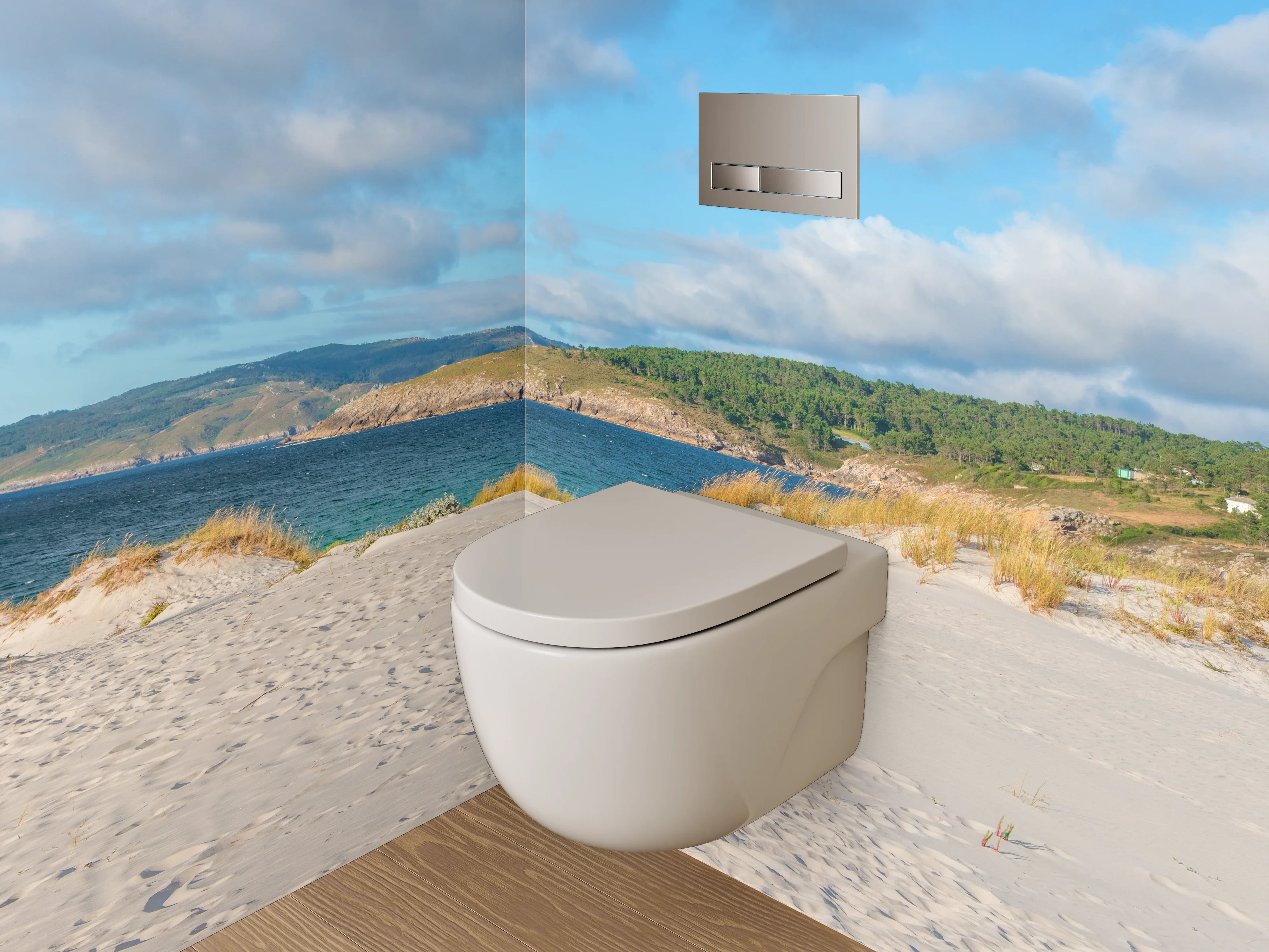 WC-Rückwand - Panorama Strand & Dünen Landschaft