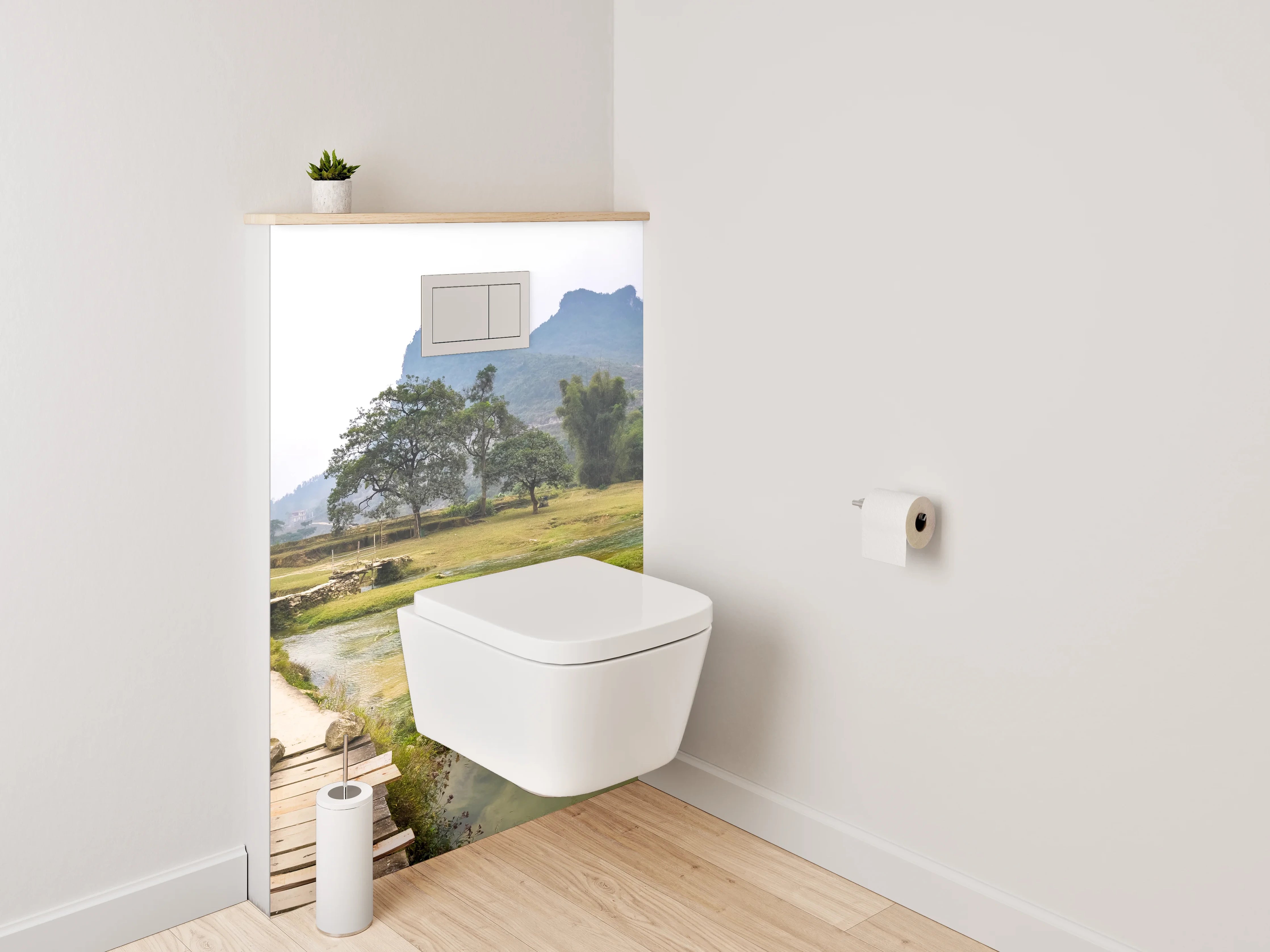 WC-Rückwand - Panorama Wasserfall Landschaft