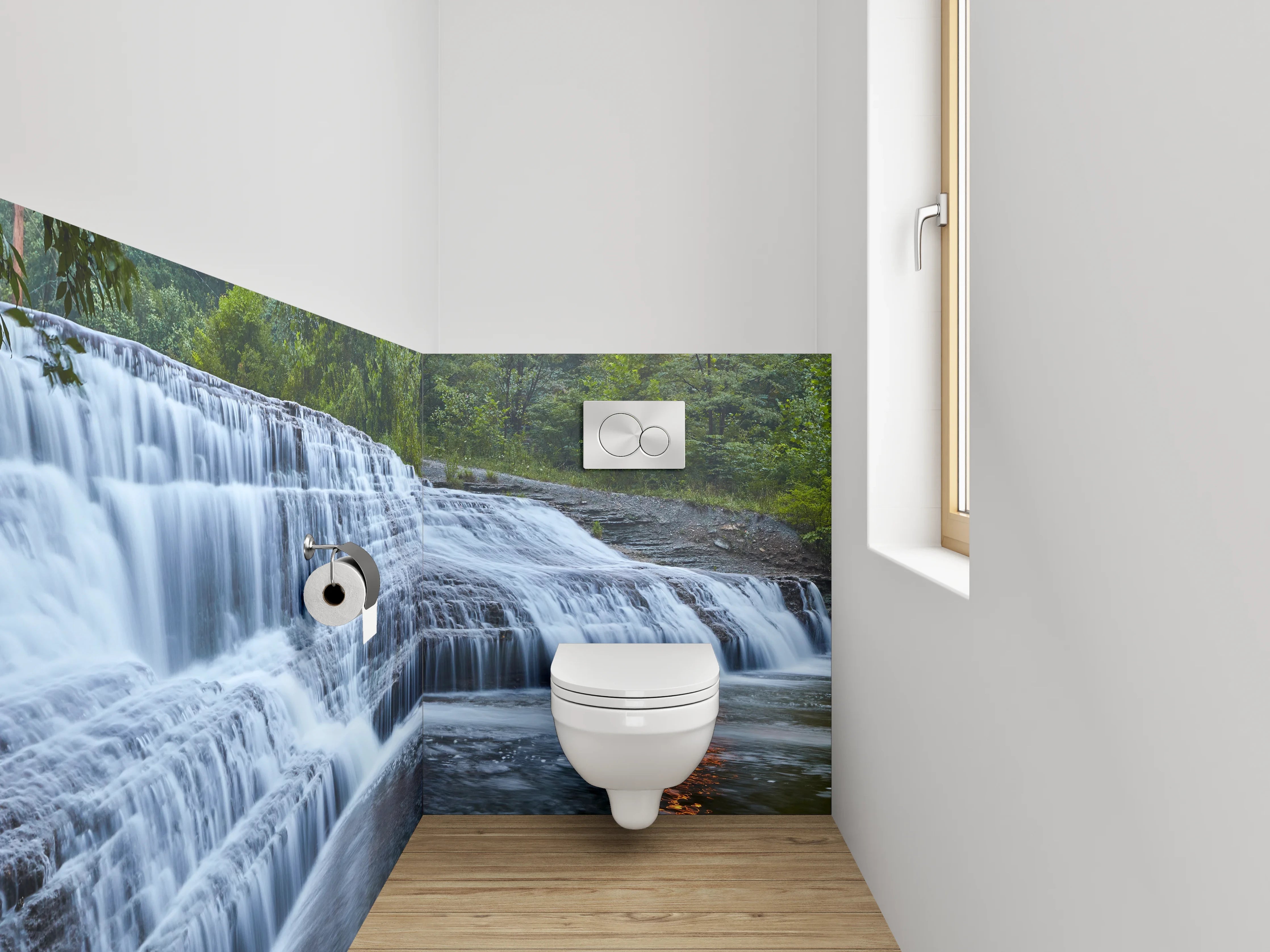 WC-Rückwand - Panorama Wasserfall Naturidylle