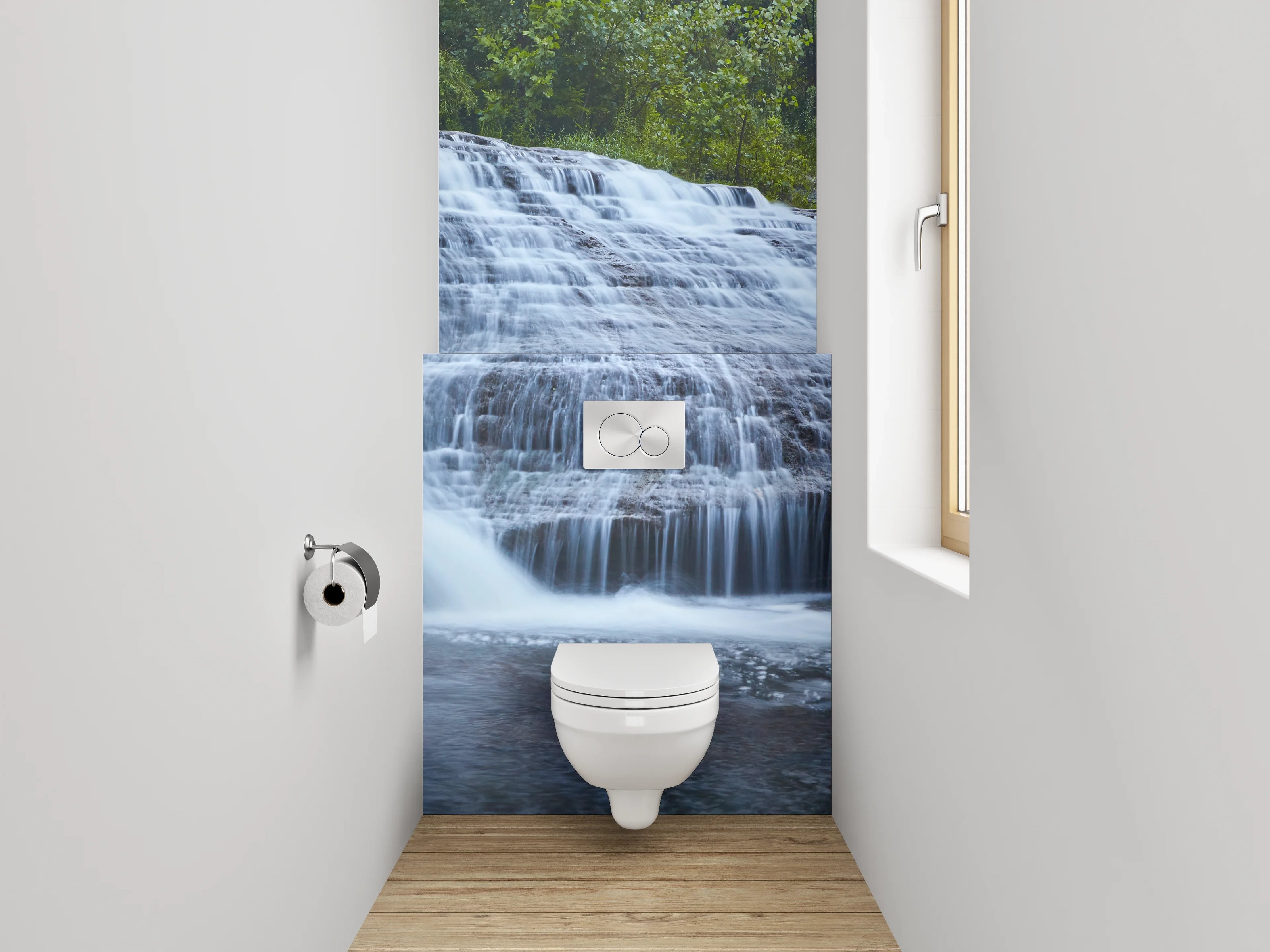 WC-Rückwand - Panorama Wasserfall Naturidylle