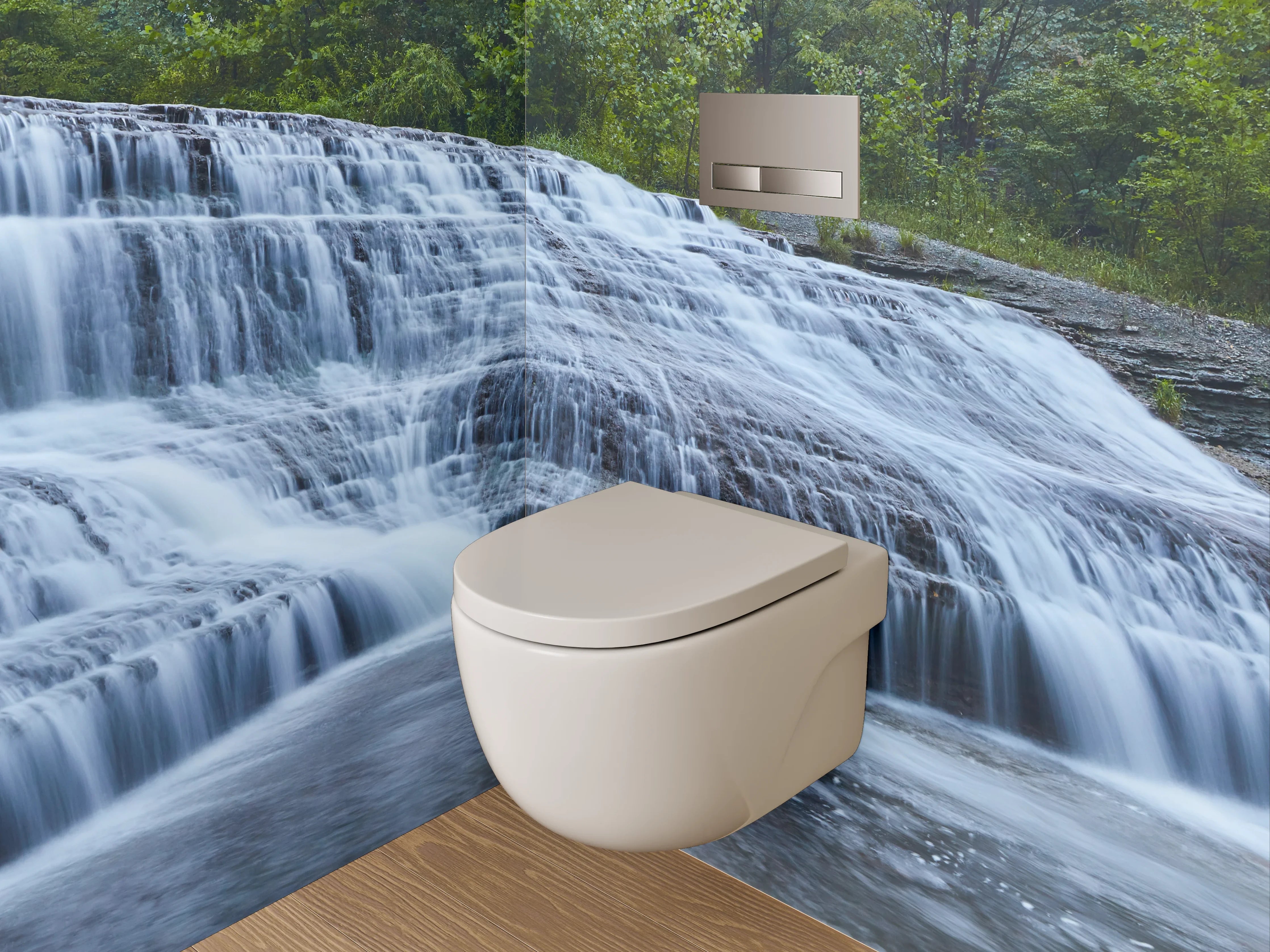 WC-Rückwand - Panorama Wasserfall Naturidylle