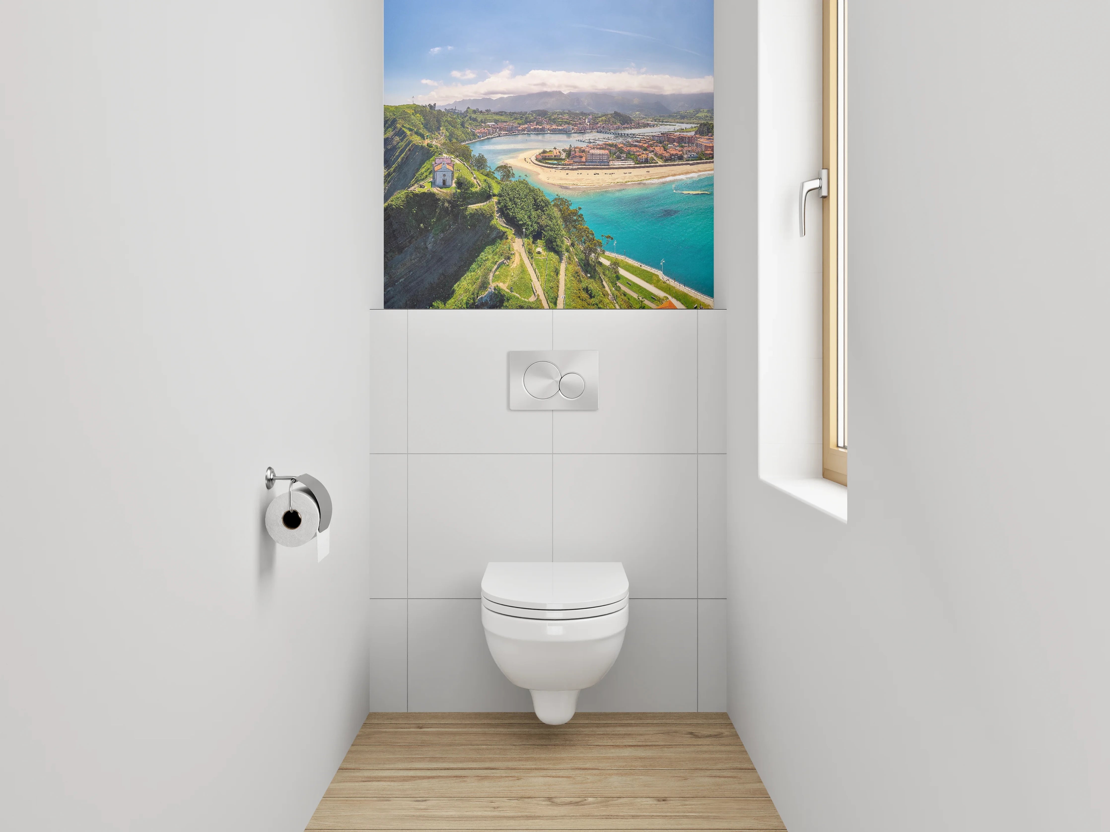 WC-Rückwand - Panoramablick auf Küstenlandschaft Spanien