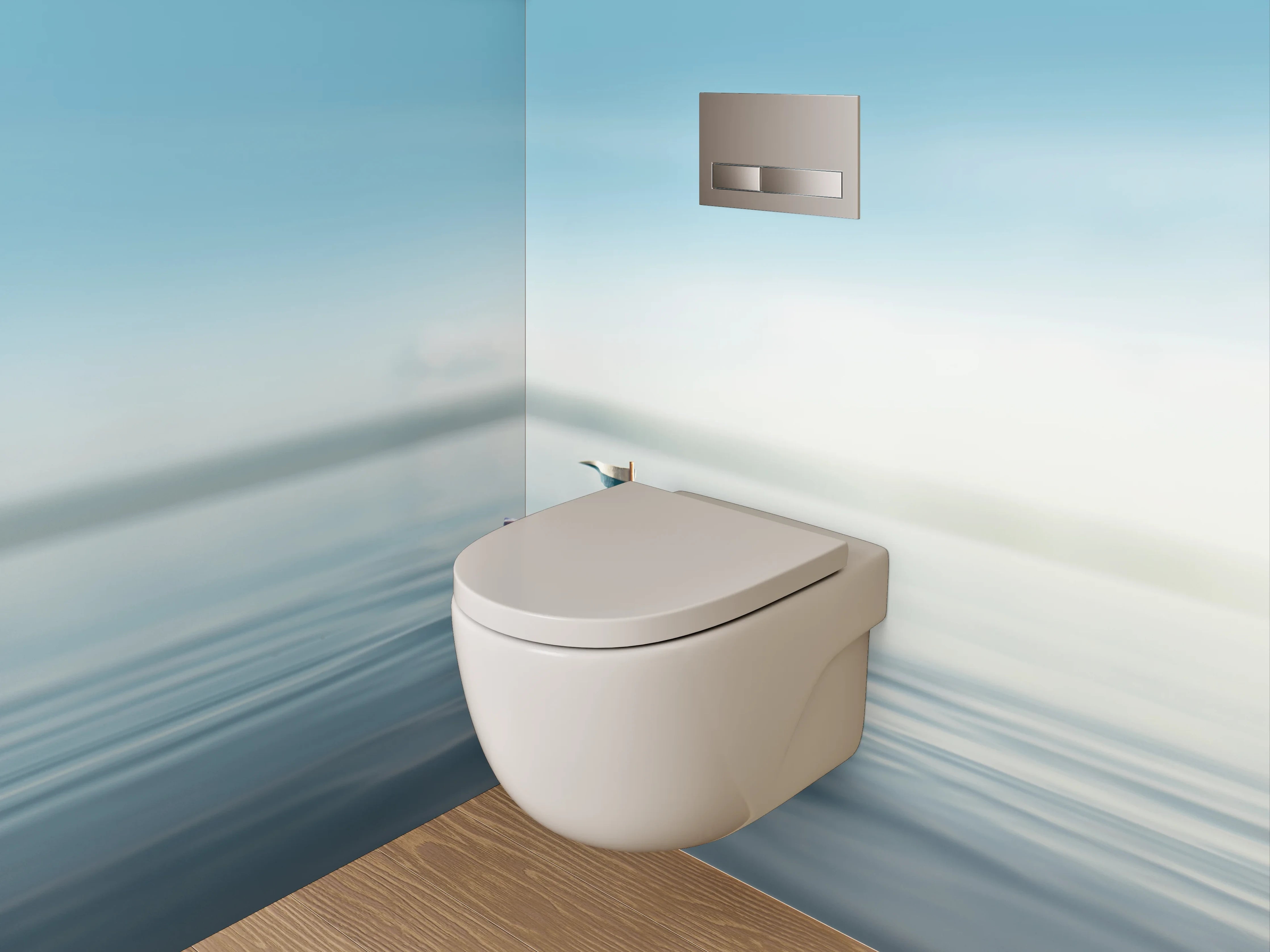 WC-Rückwand - Papierboot auf ruhigem Wasser