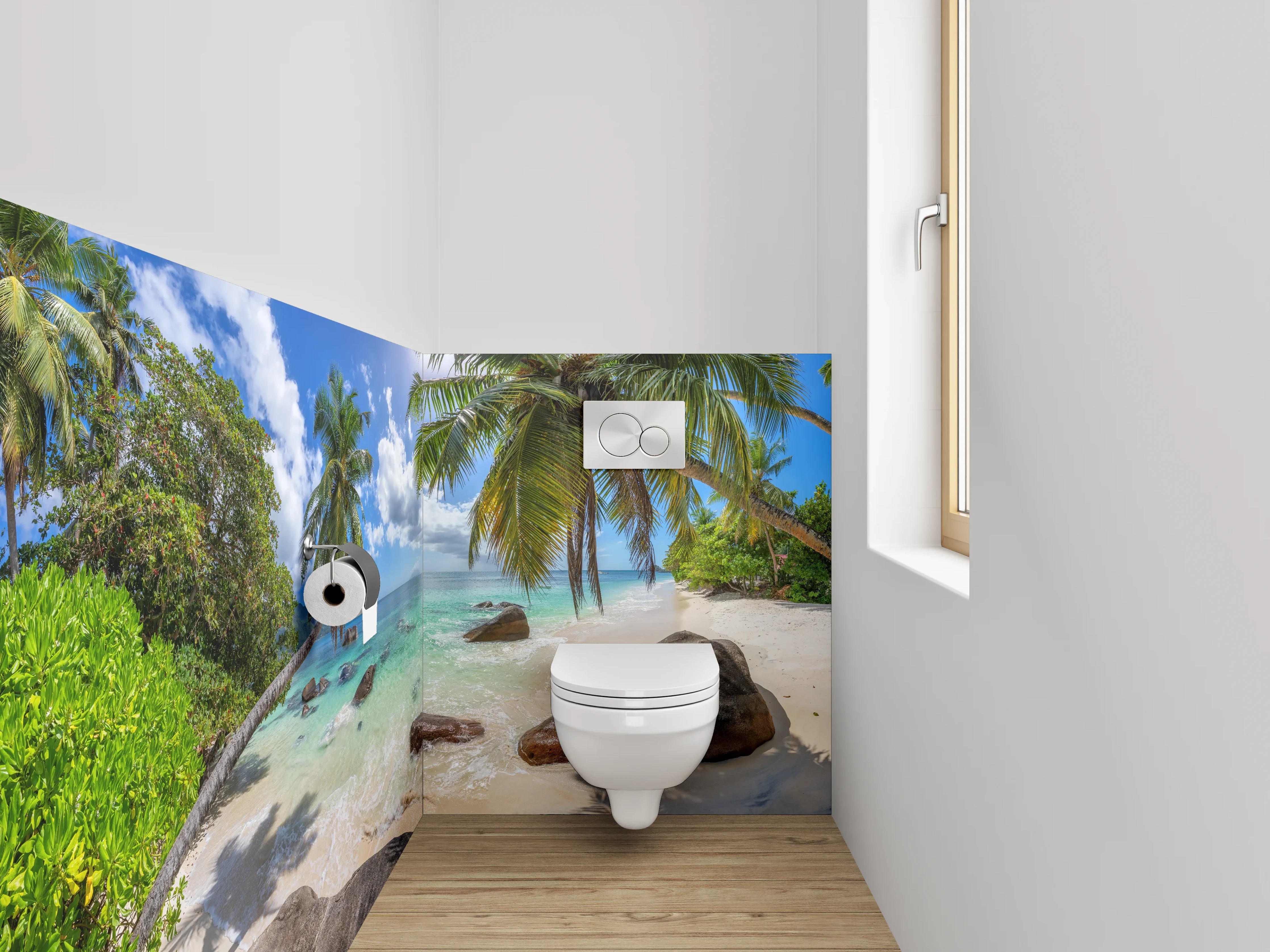 WC-Rückwand - Paradiesische Traumstrand Kulisse