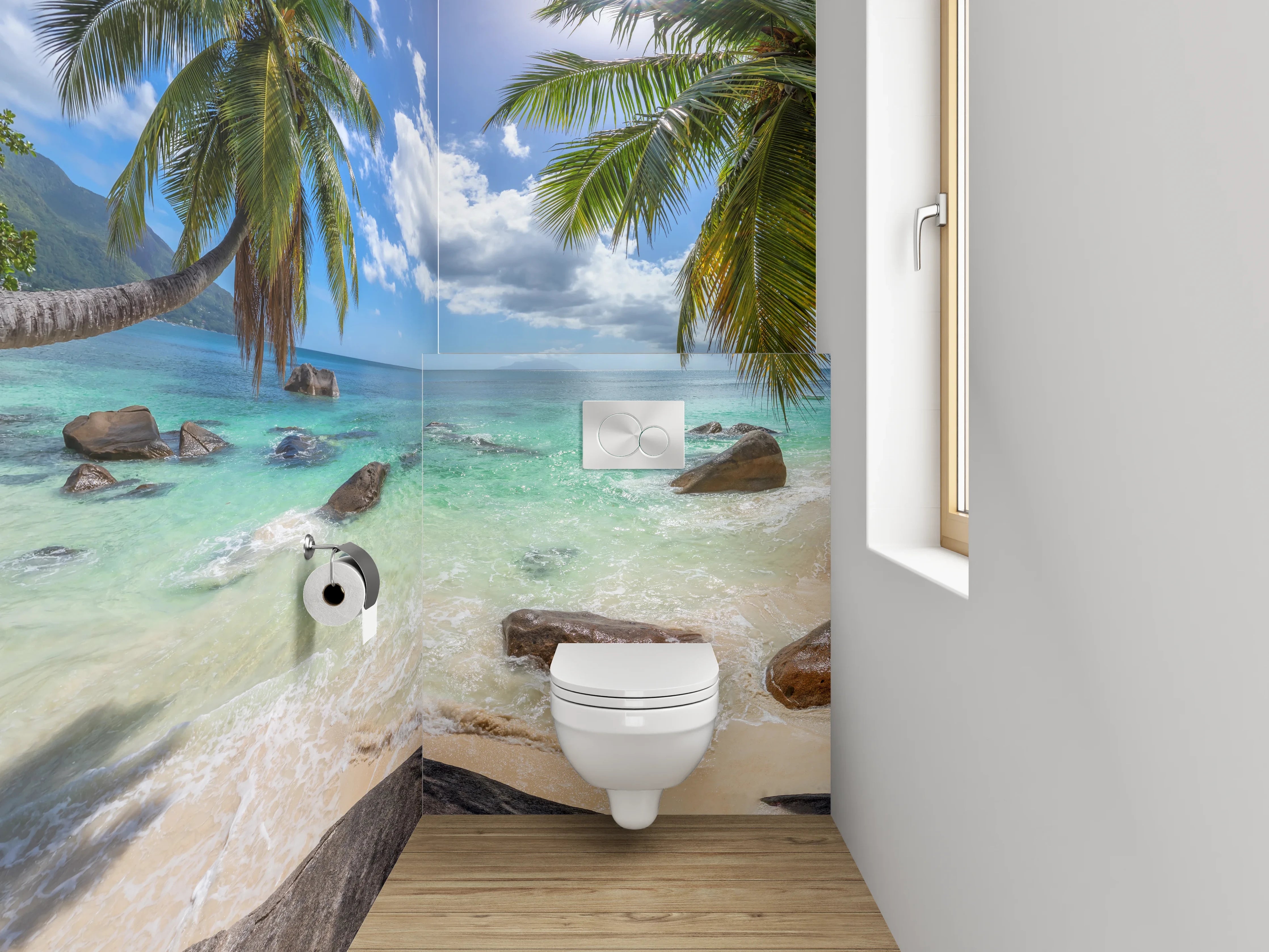 WC-Rückwand - Paradiesische Traumstrand Kulisse