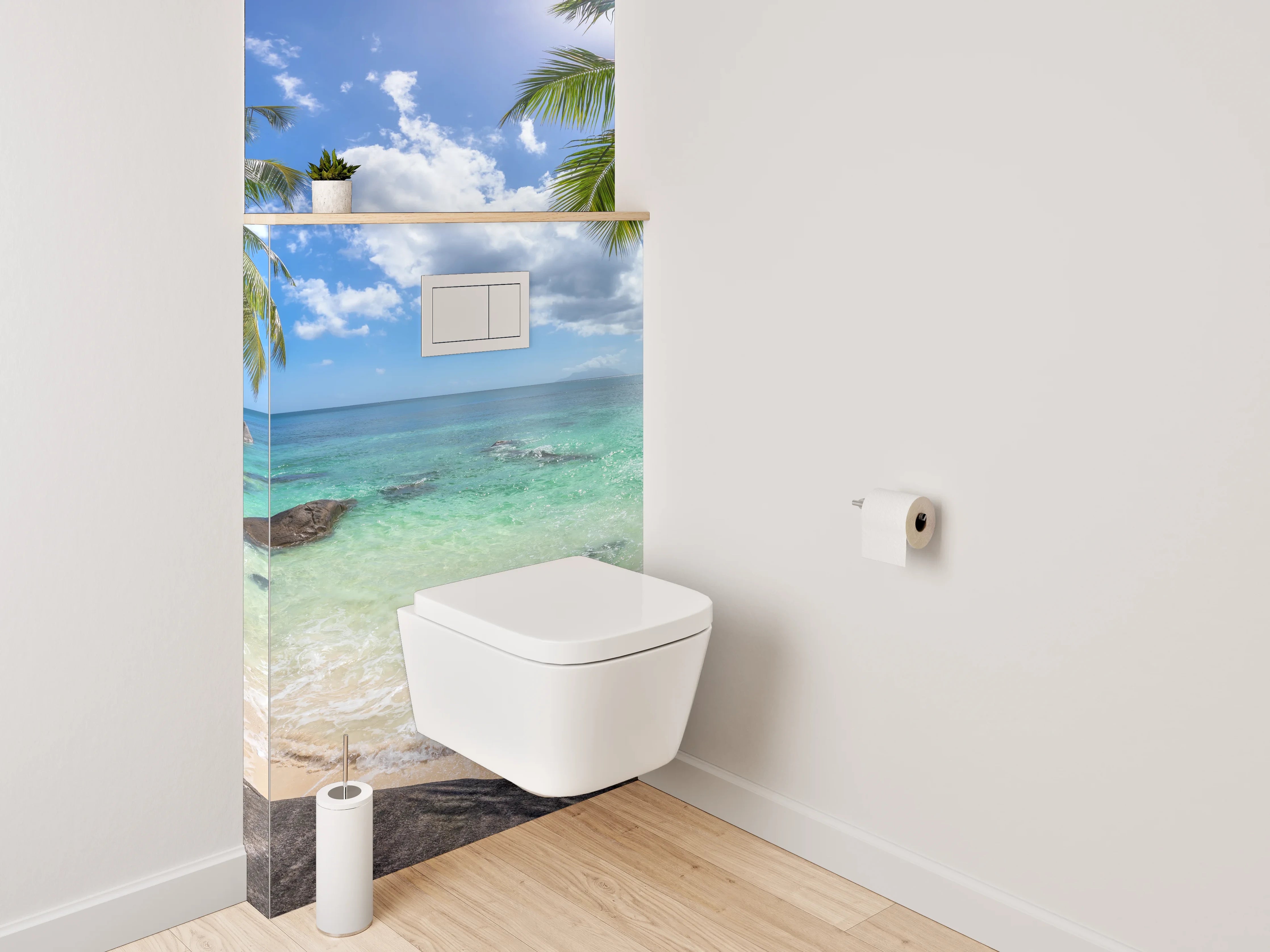 WC-Rückwand - Paradiesische Traumstrand Kulisse