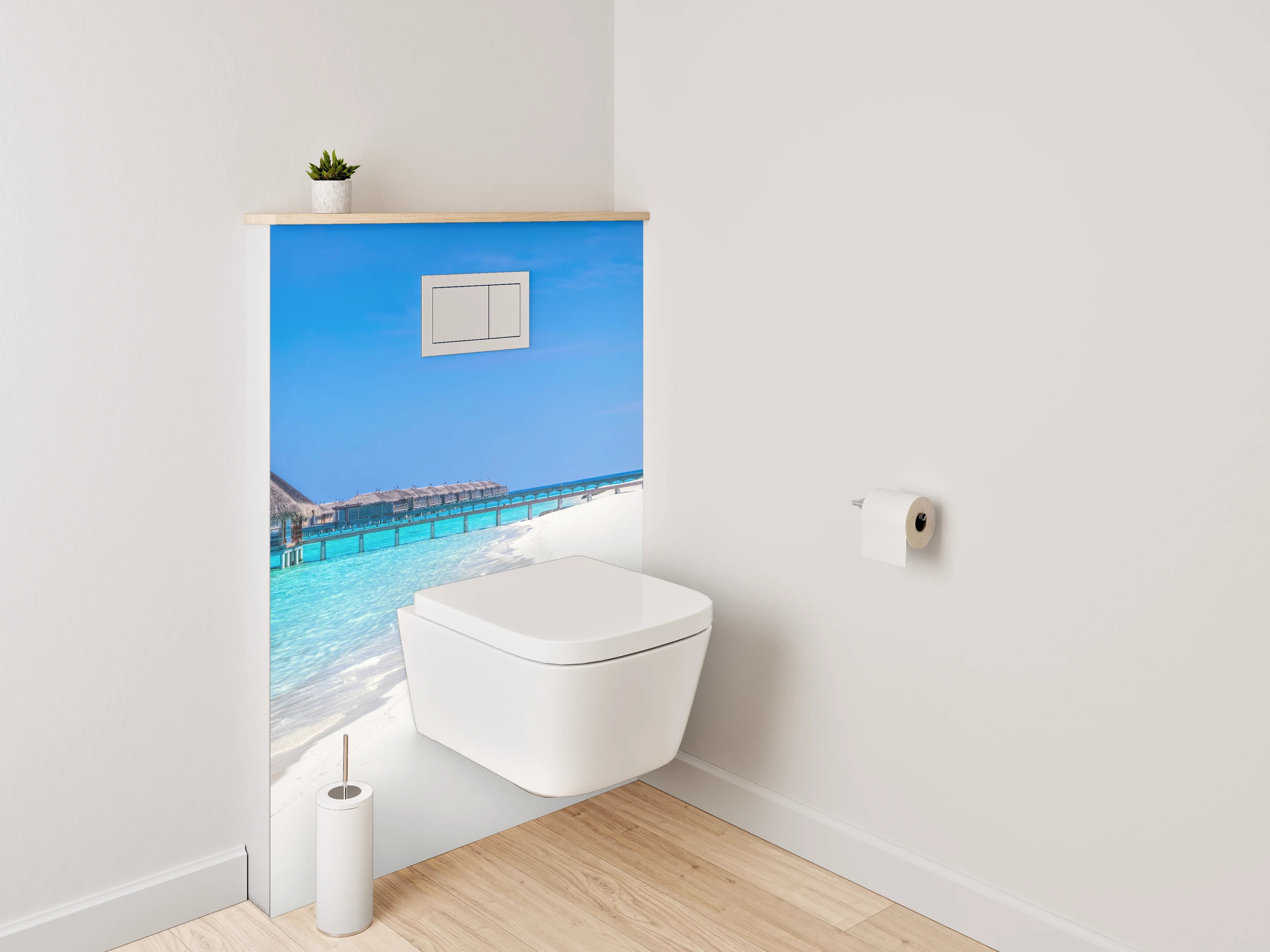 WC-Rückwand - Paradiesischer Strand mit türkisblauem Wasser