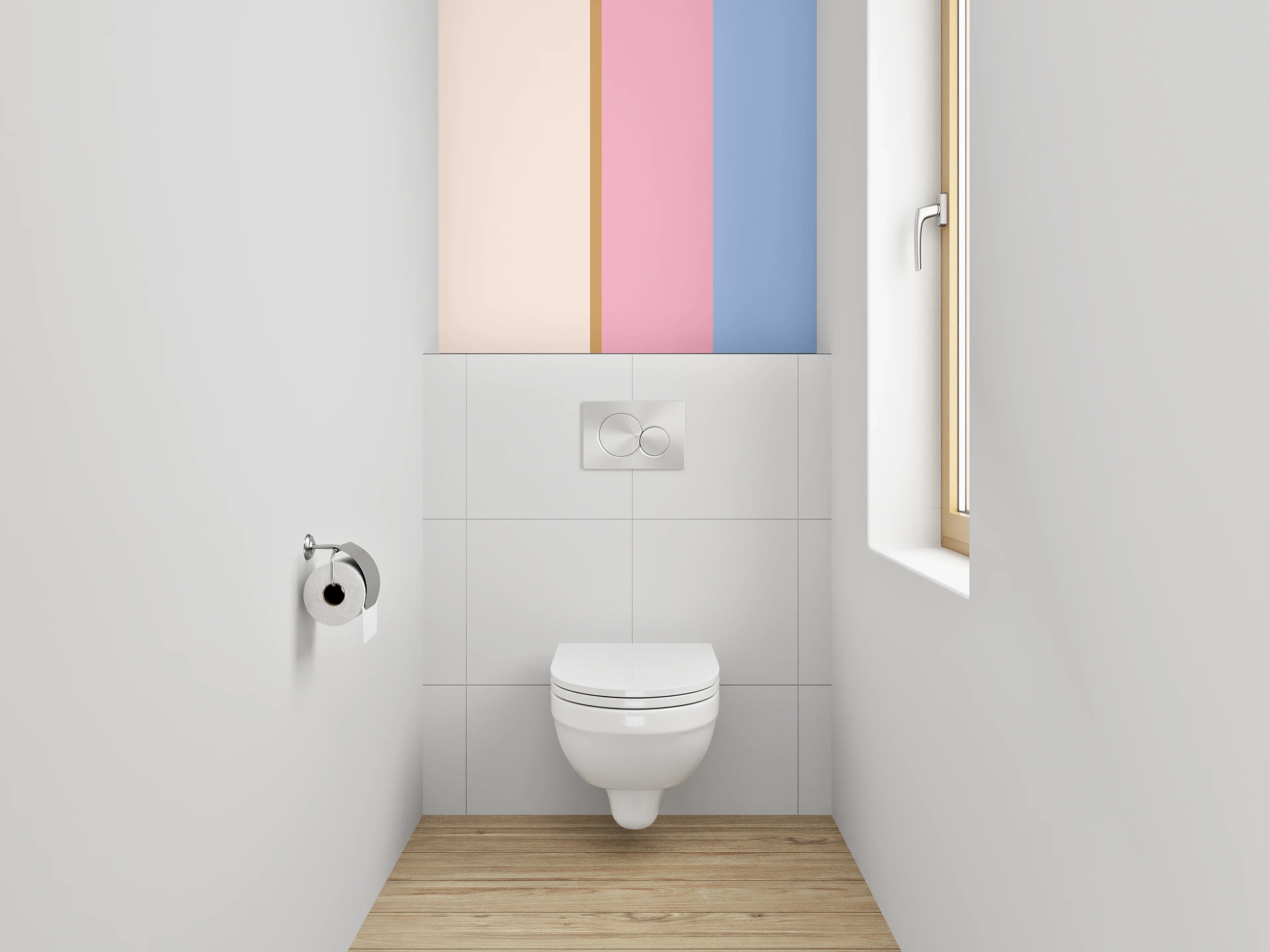 WC-Rückwand - Pastell Abstrakt Modern Rosa Blau
