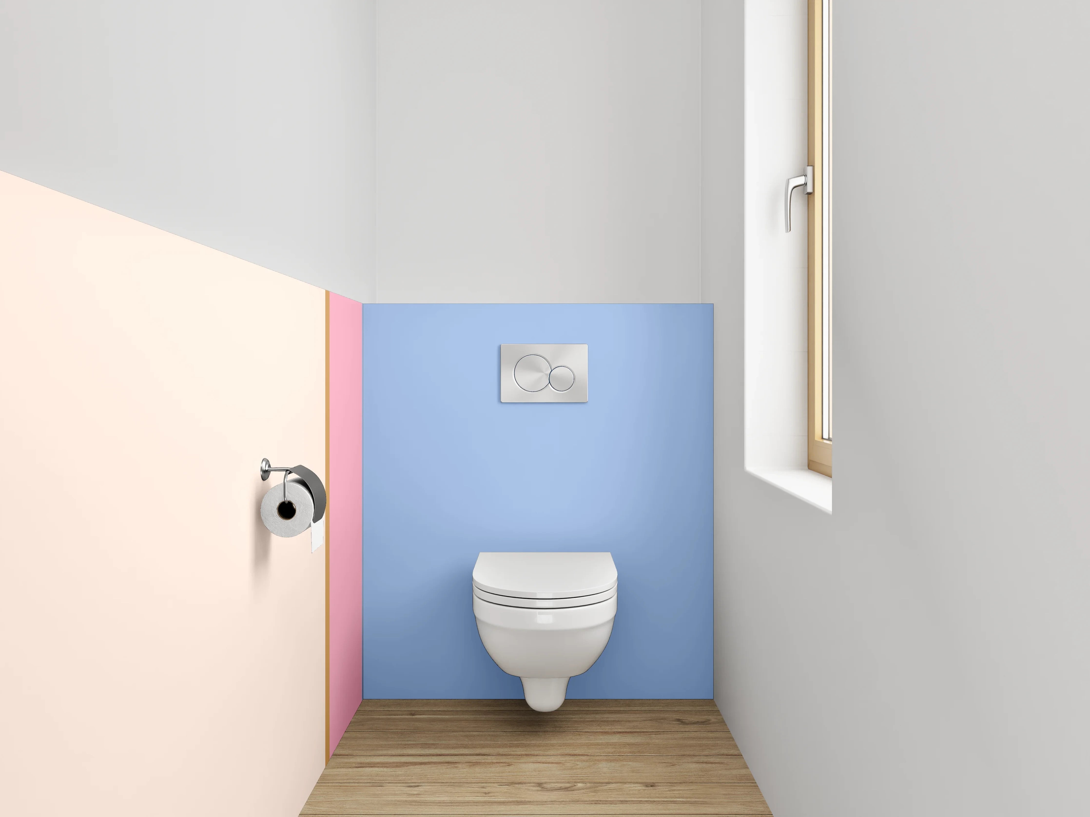 WC-Rückwand - Pastell Abstrakt Modern Rosa Blau