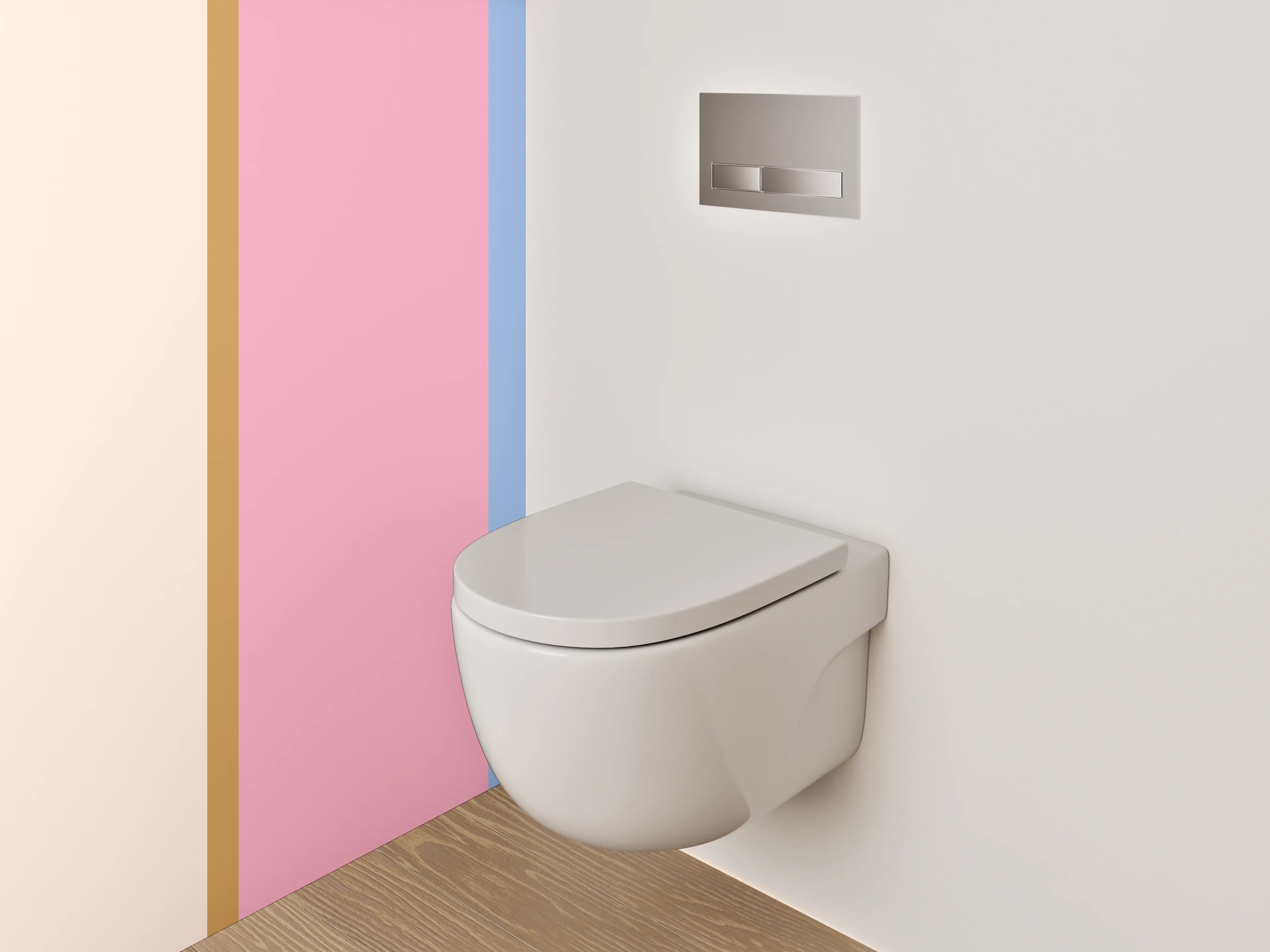 WC-Rückwand - Pastell Abstrakt Modern Rosa Blau