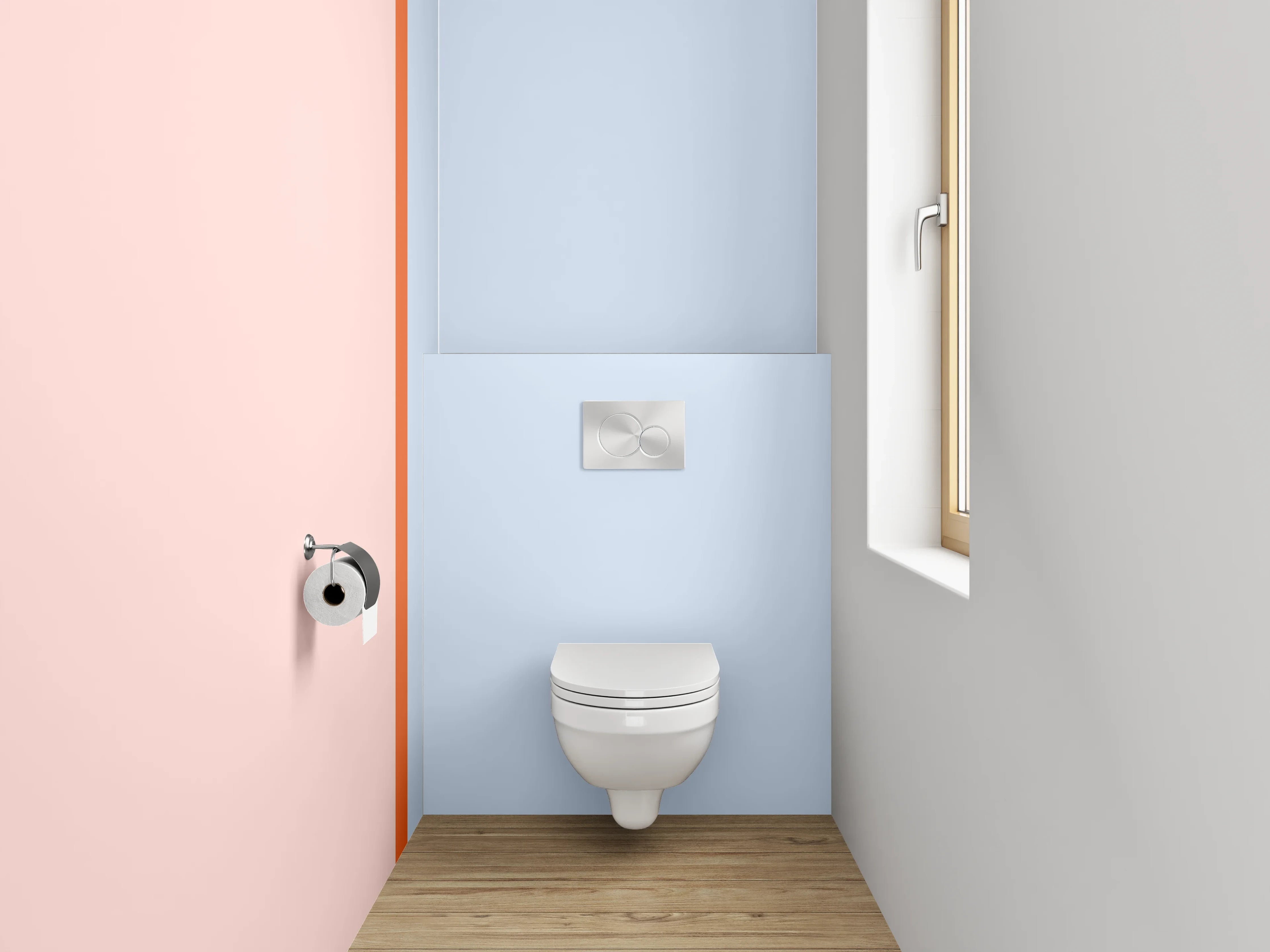 WC-Rückwand - Pastell Design-Trennwand Rosa-Blau