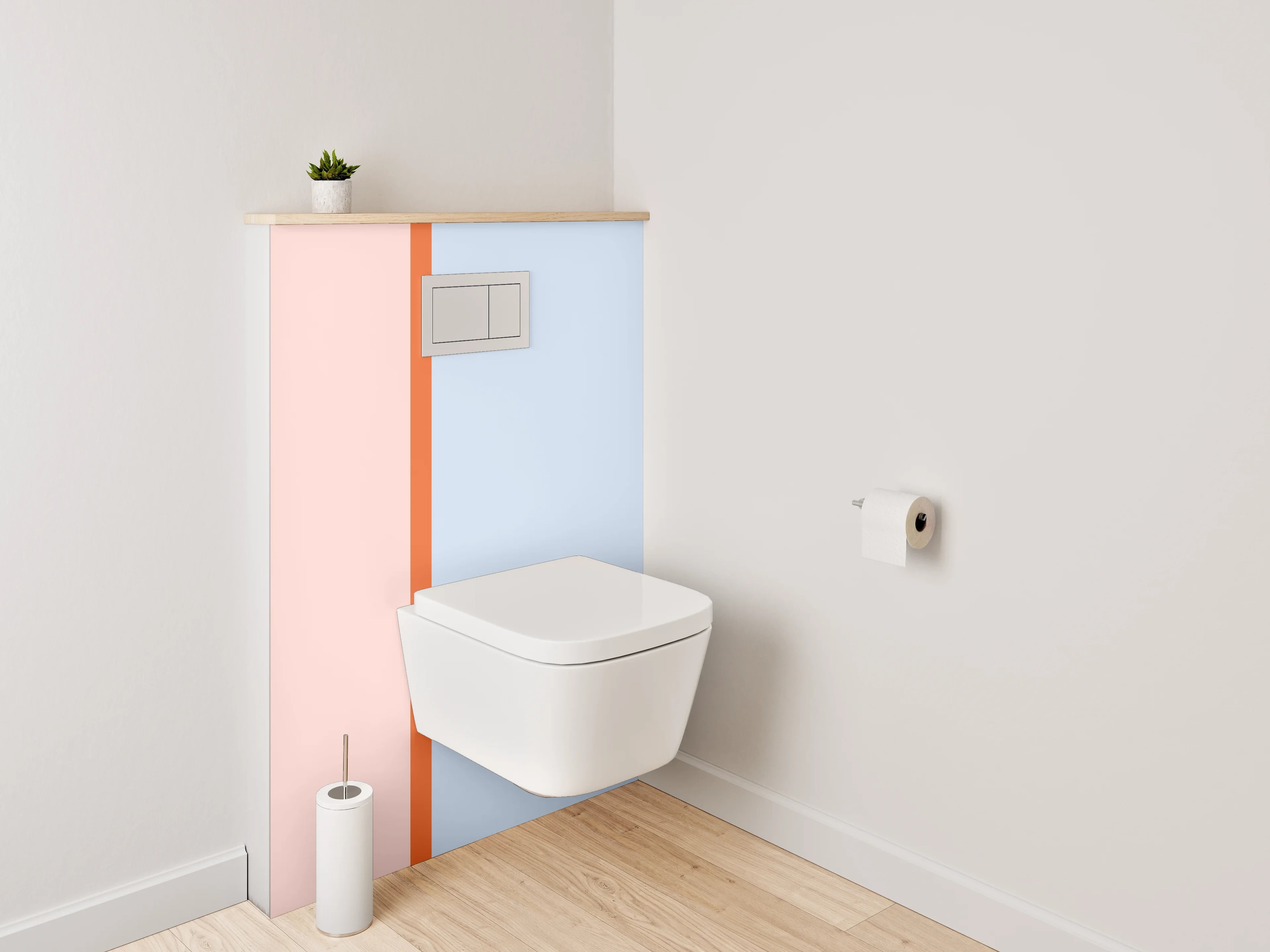 WC-Rückwand - Pastell Design-Trennwand Rosa-Blau