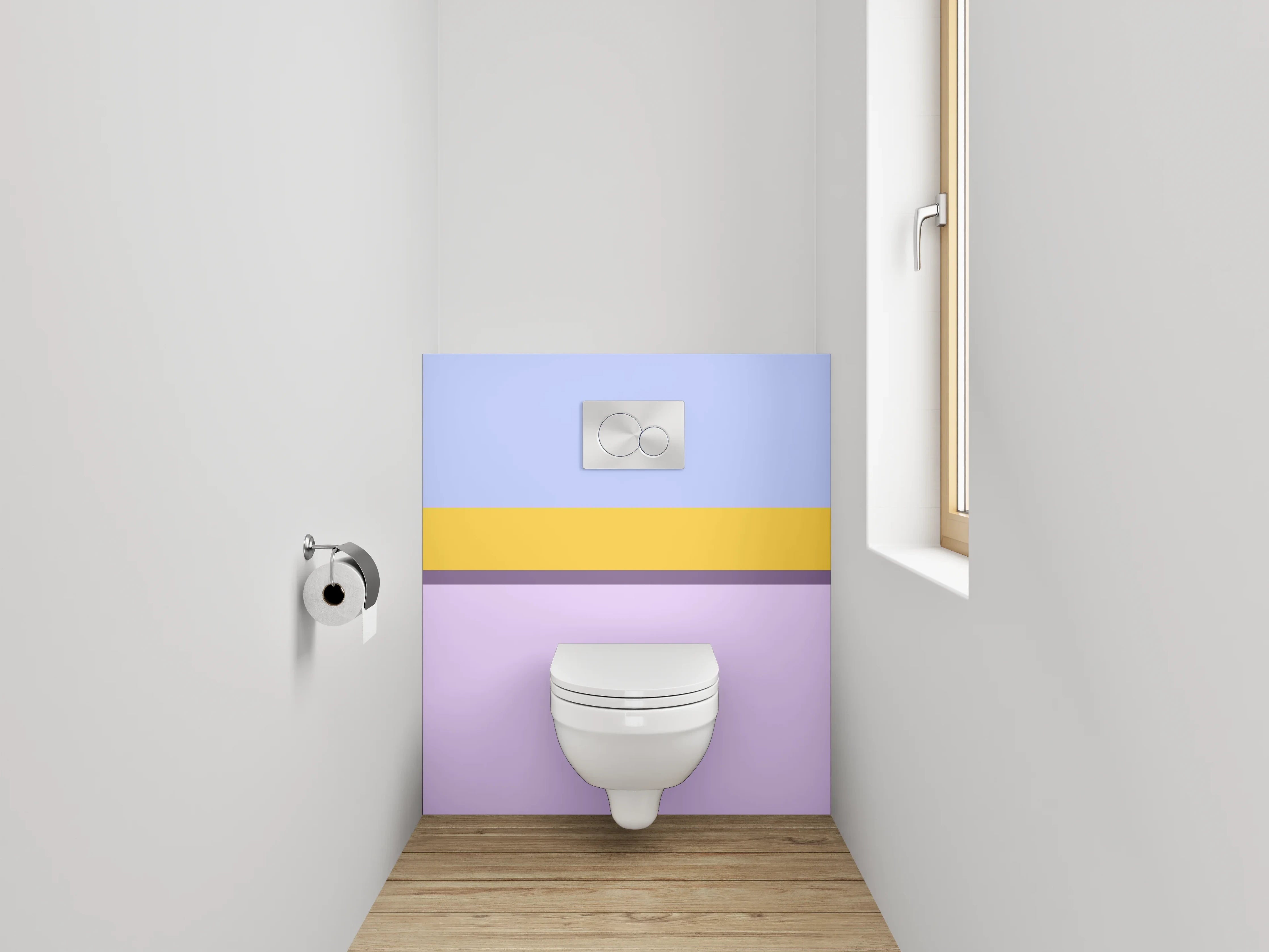 WC-Rückwand - Pastell Farbblock Streifen Modern