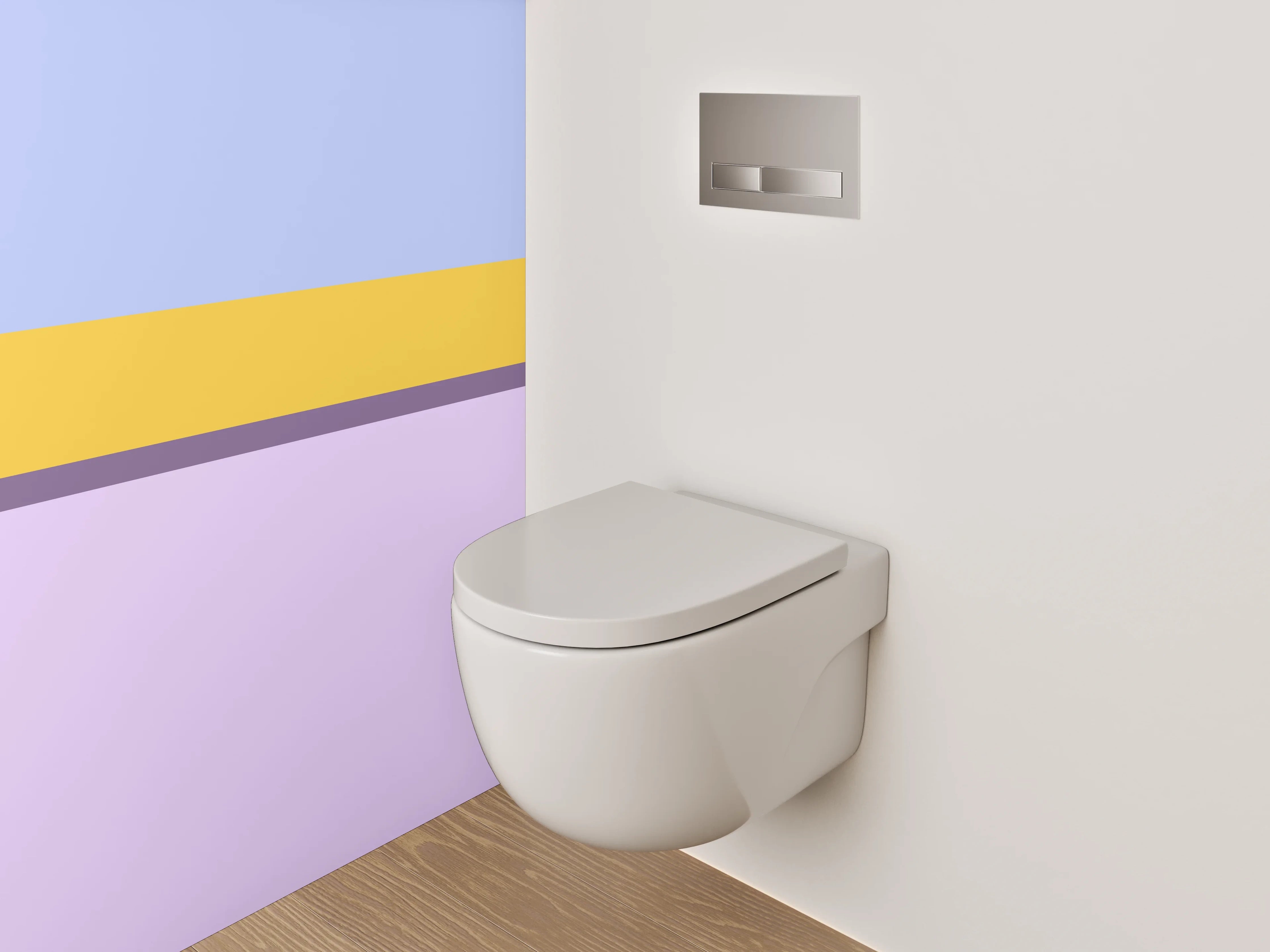 WC-Rückwand - Pastell Farbblock Streifen Modern