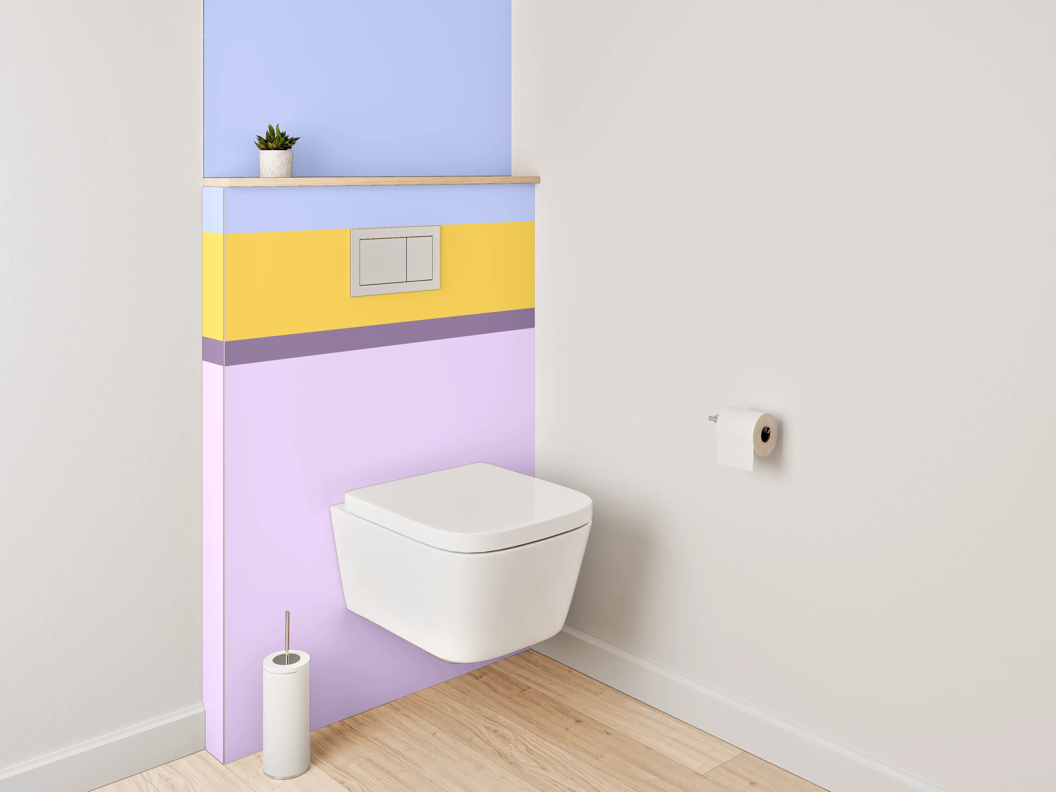 WC-Rückwand - Pastell Farbblock Streifen Modern