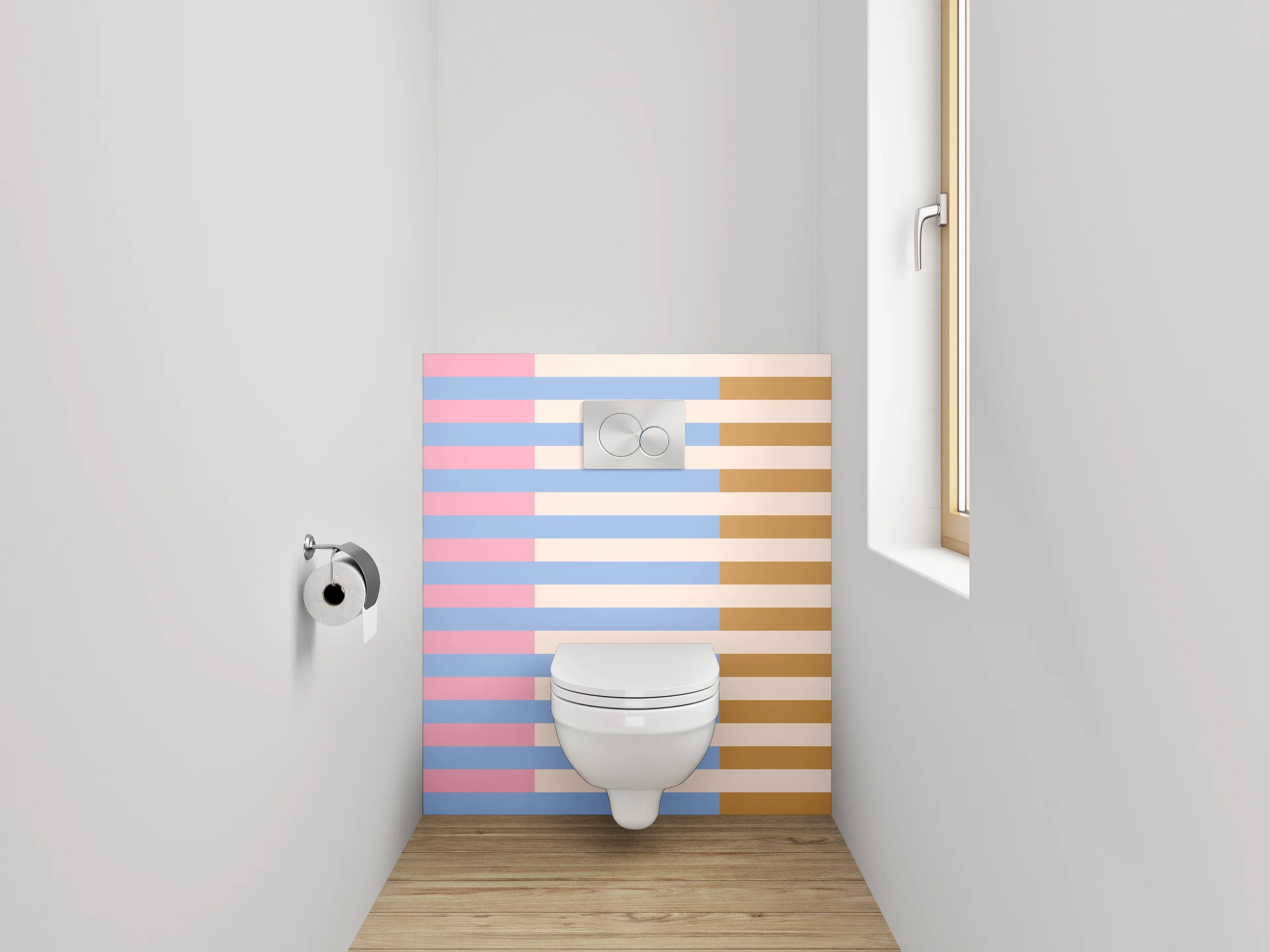 WC-Rückwand - Pastell Streifen modern Abstrakt