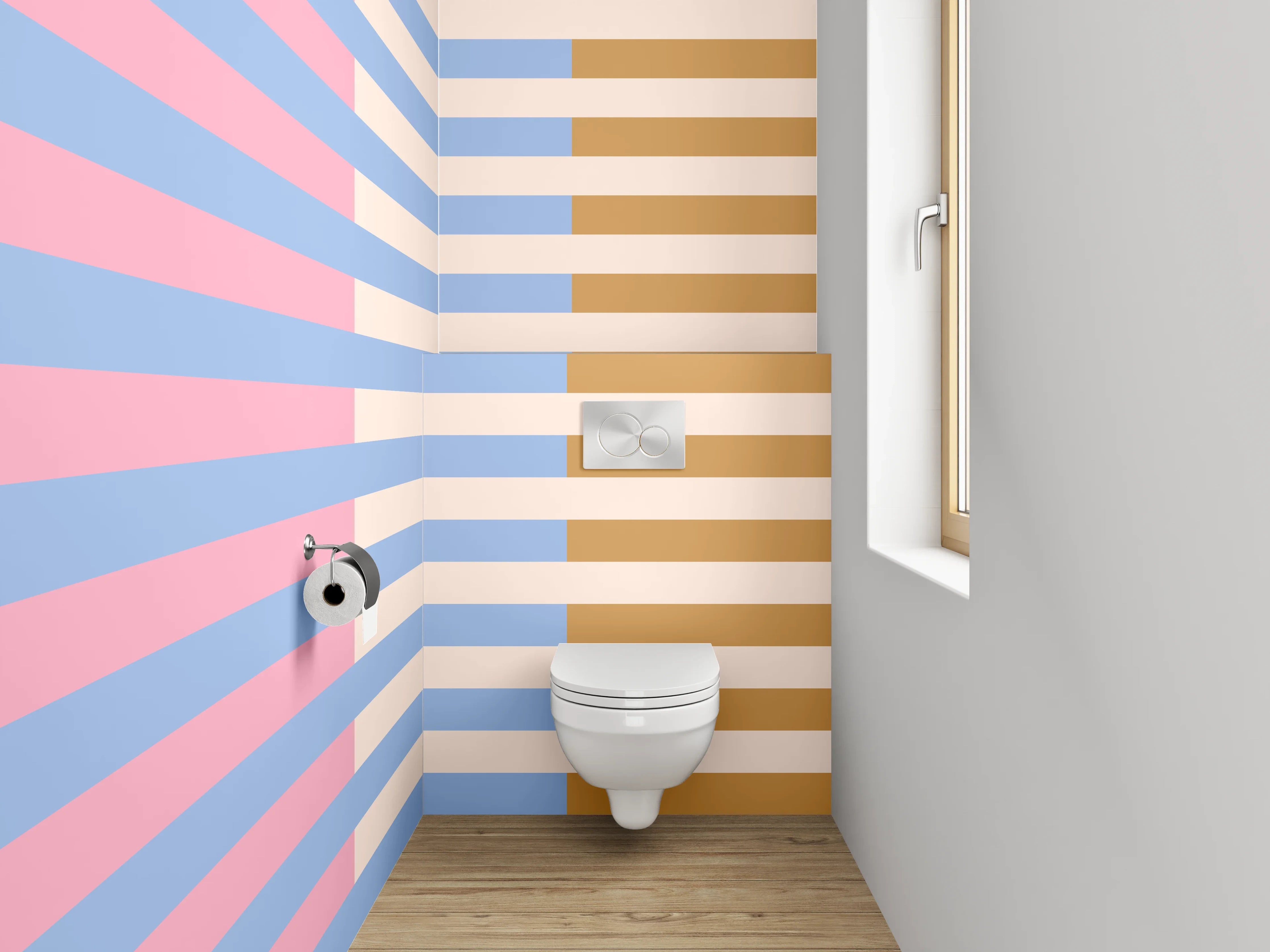 WC-Rückwand - Pastell Streifen modern Abstrakt