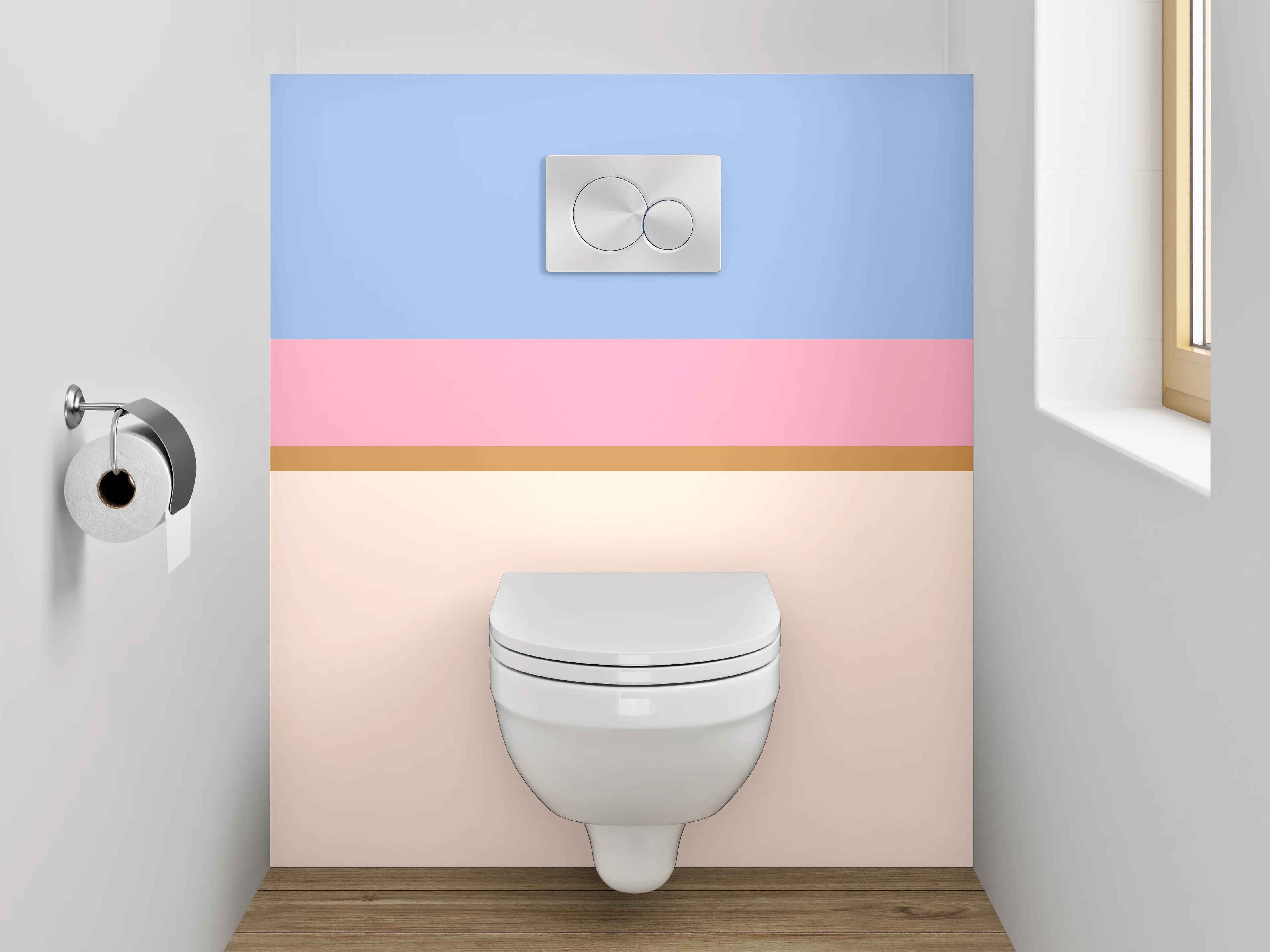WC-Rückwand - Pastellfarben Streifen Modern