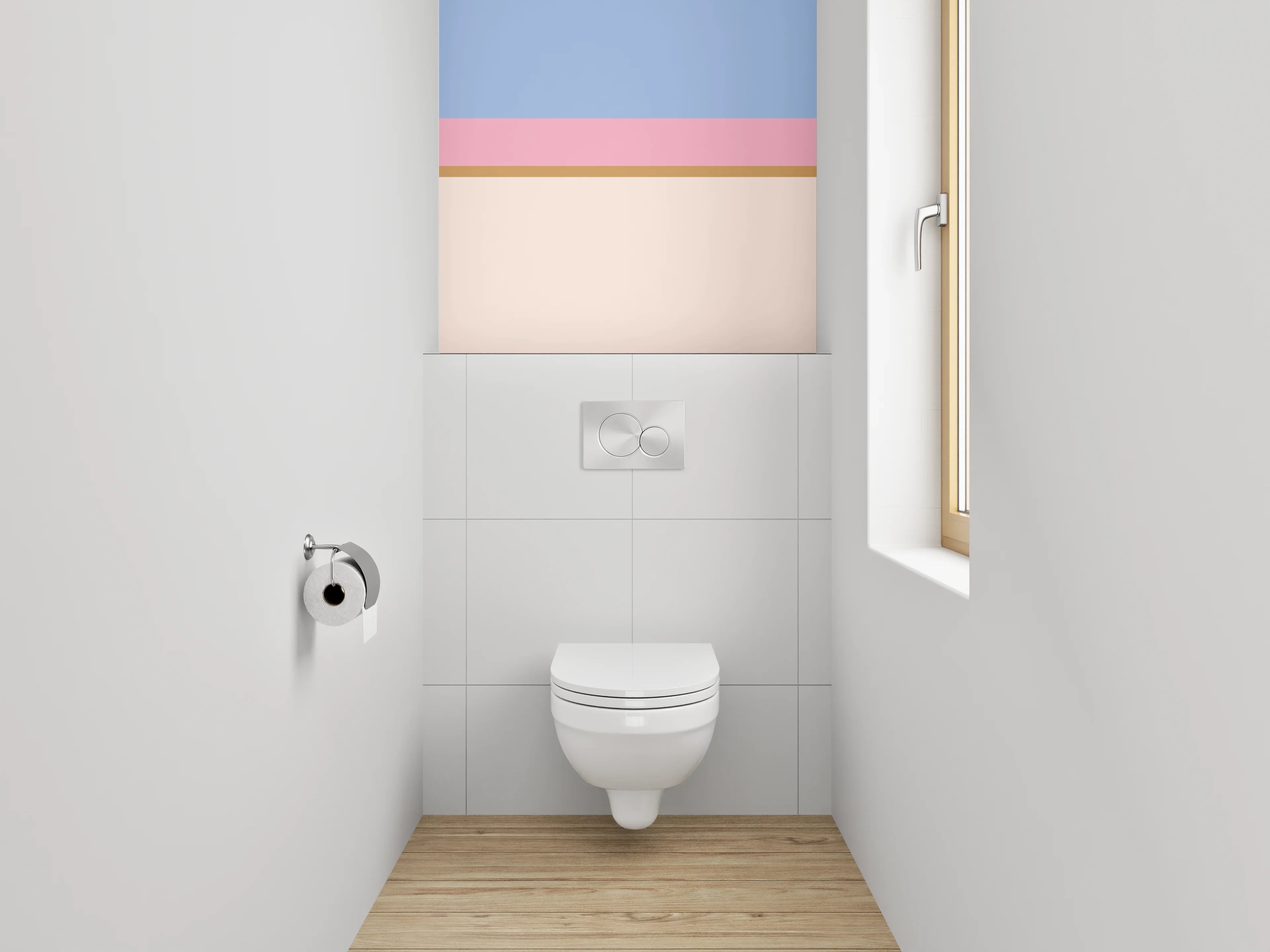 WC-Rückwand - Pastellfarben Streifen Modern