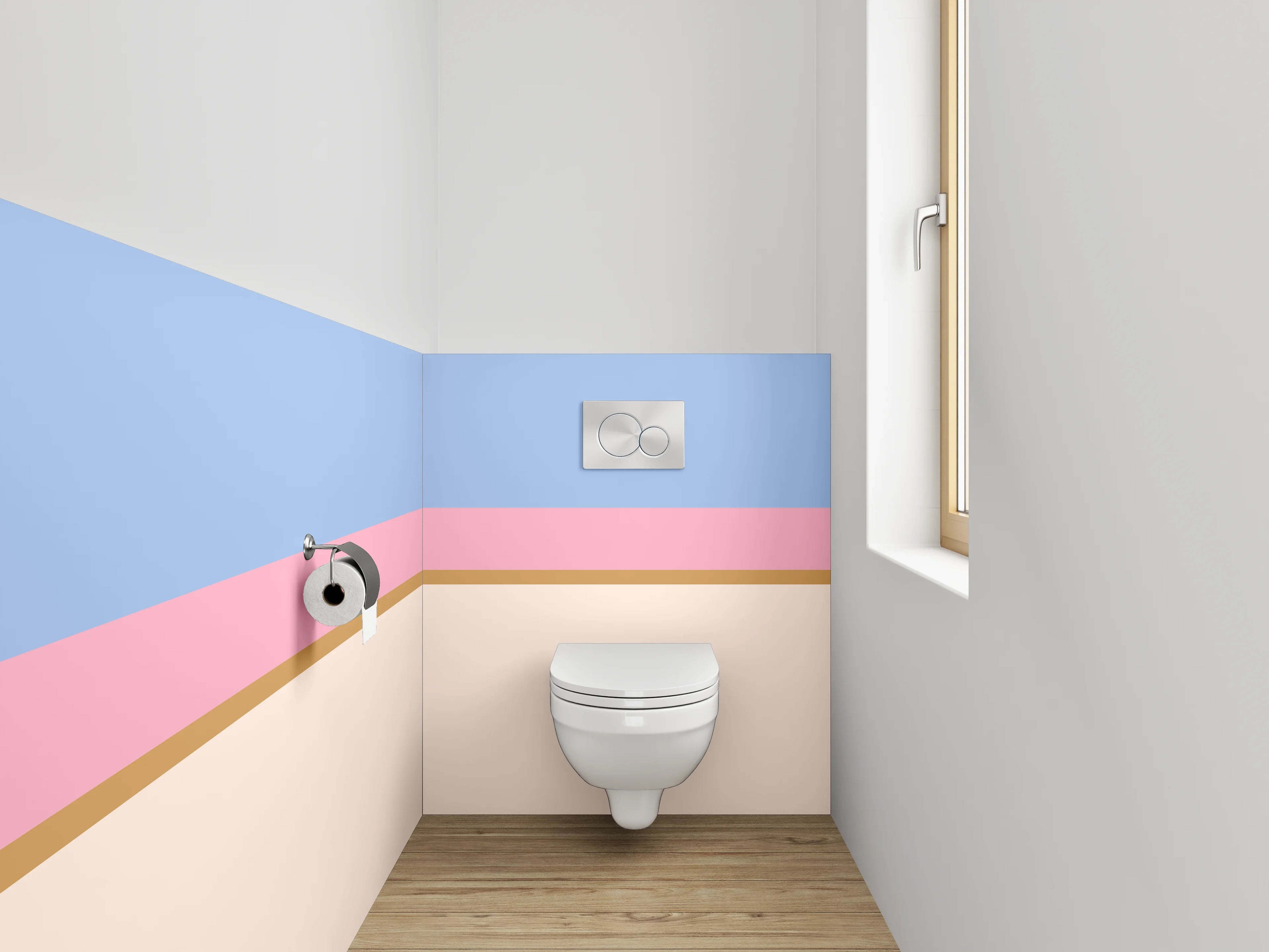 WC-Rückwand - Pastellfarben Streifen Modern