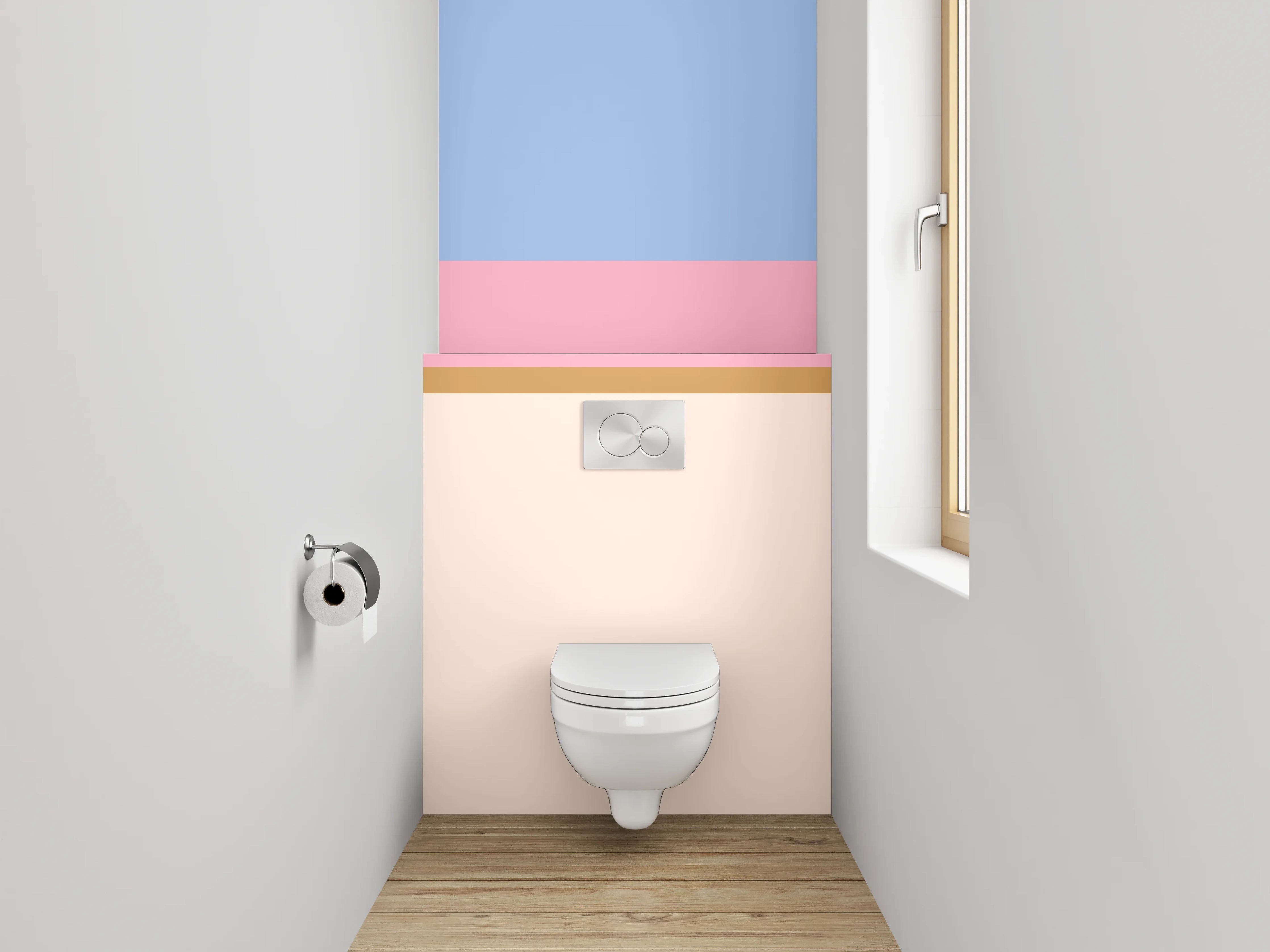 WC-Rückwand - Pastellfarben Streifen Modern
