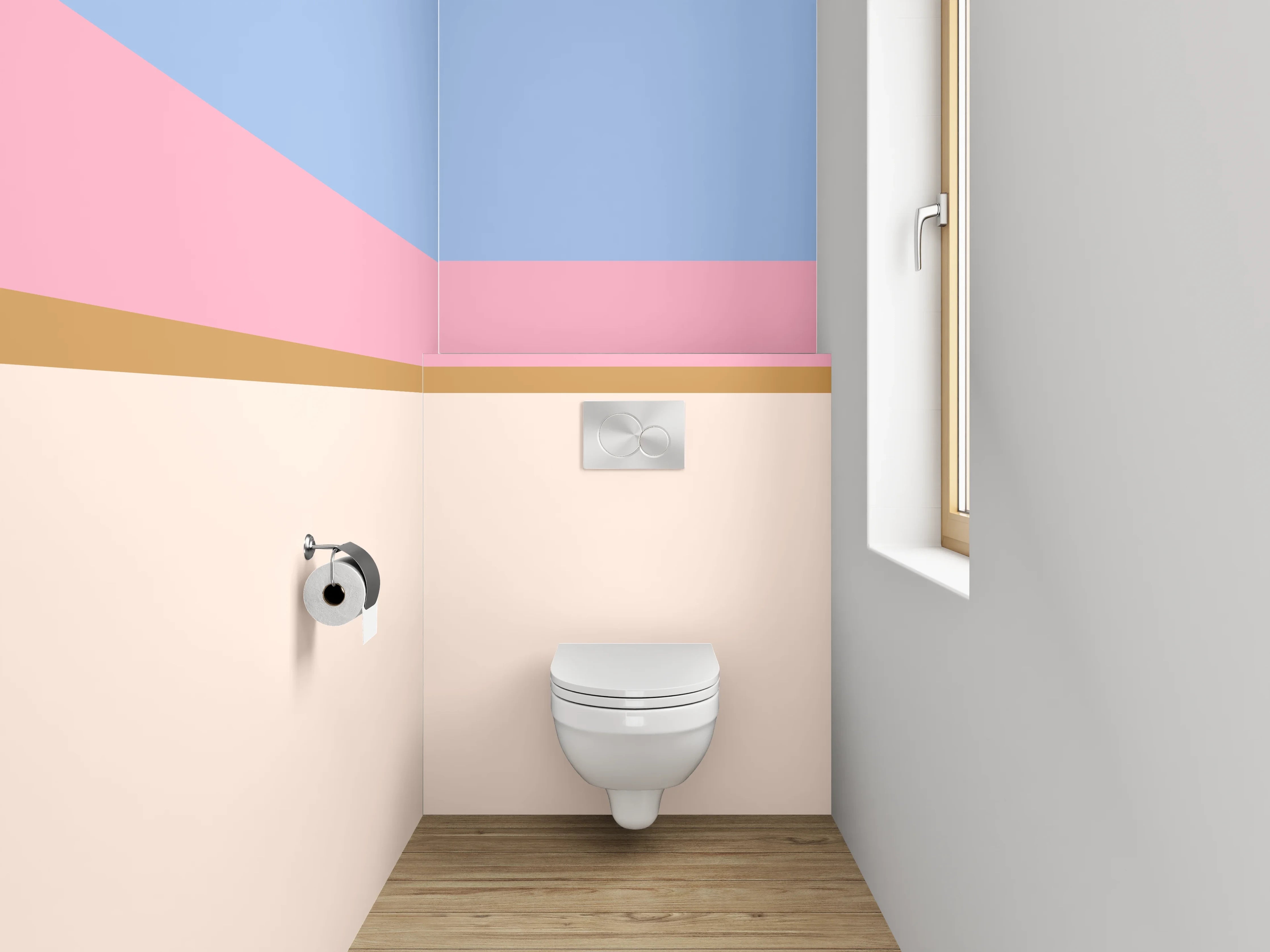 WC-Rückwand - Pastellfarben Streifen Modern