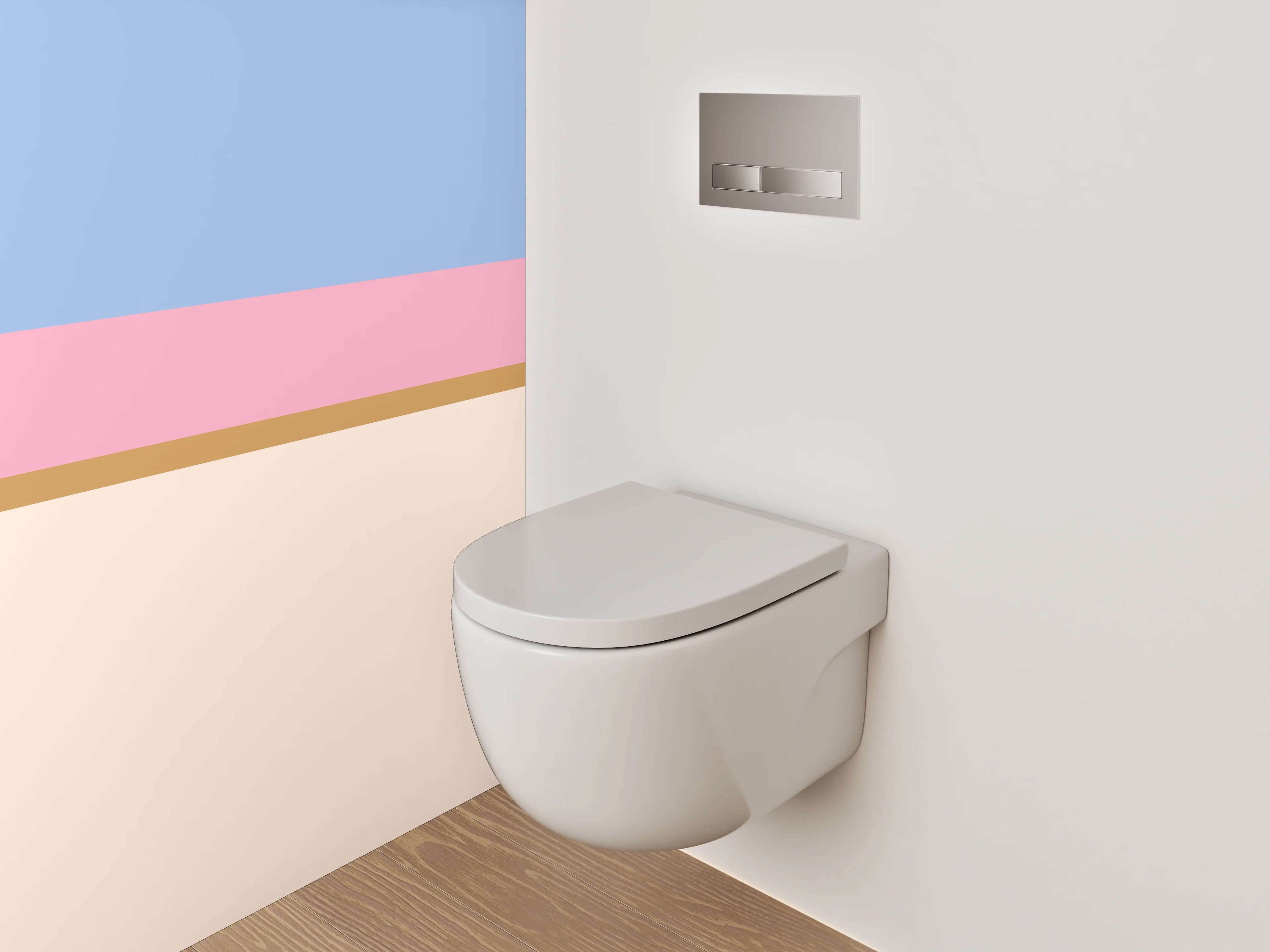 WC-Rückwand - Pastellfarben Streifen Modern