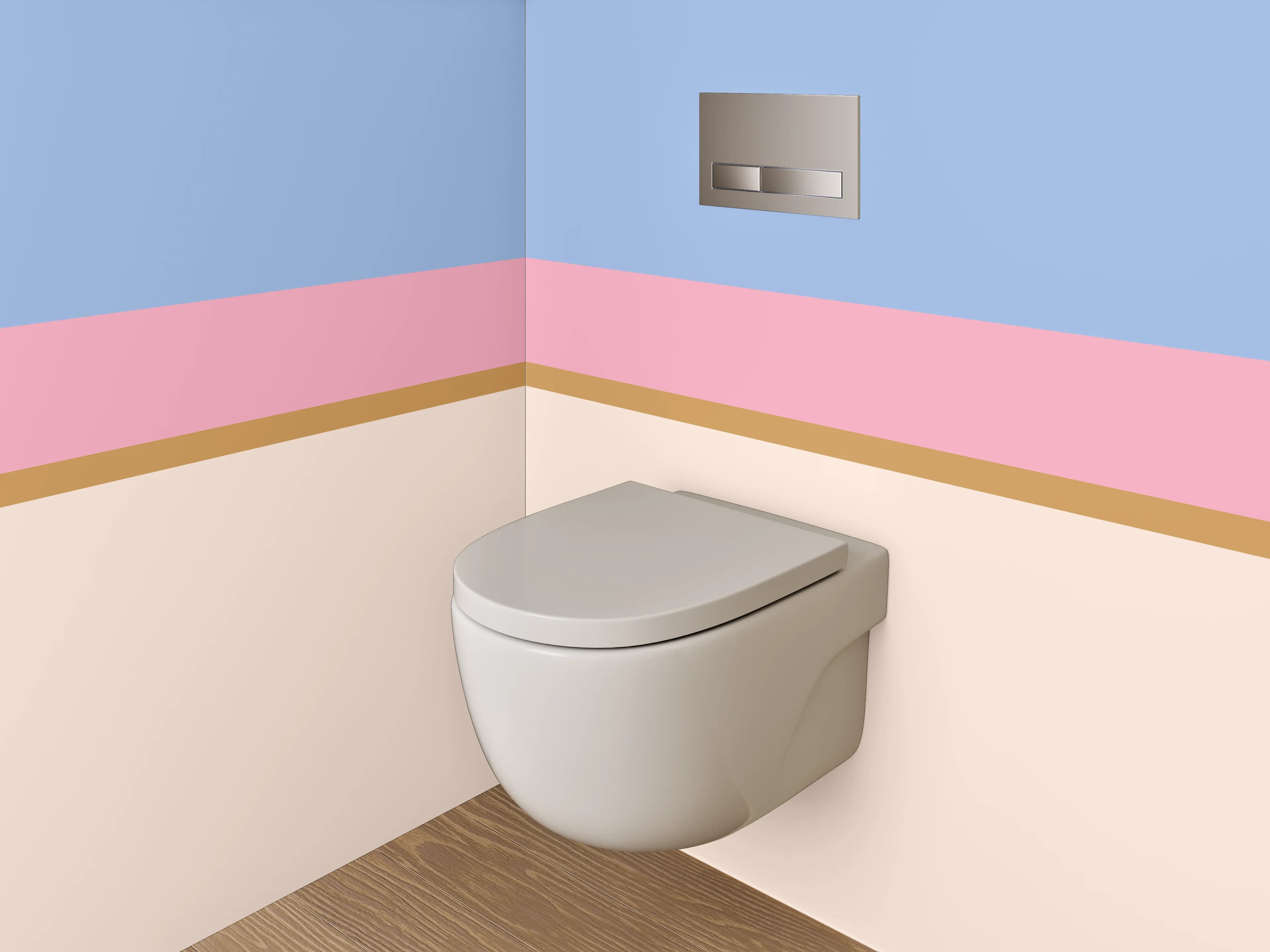 WC-Rückwand - Pastellfarben Streifen Modern