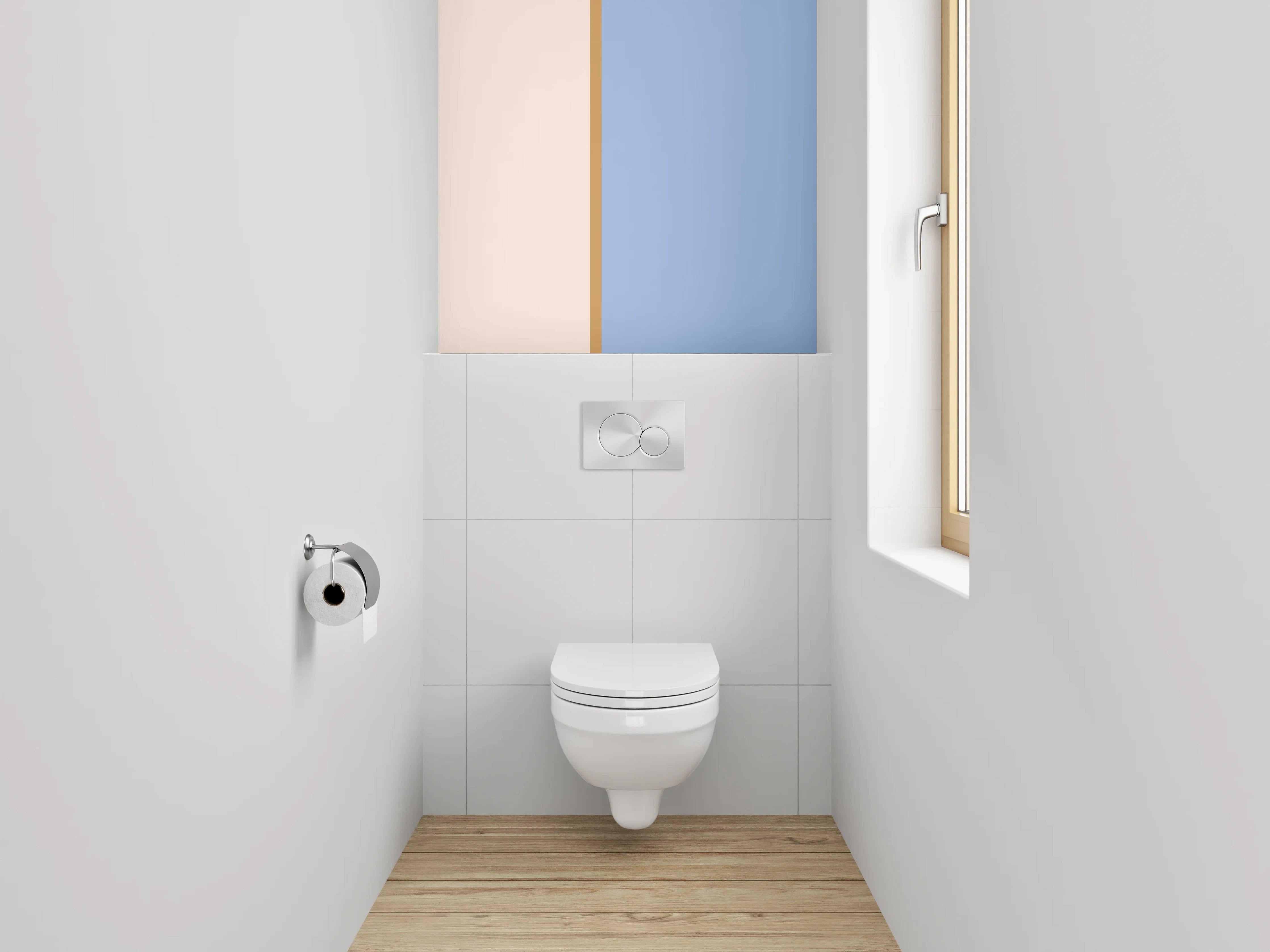 WC-Rückwand - Pastellfarbene Farbverlaufsharmonie