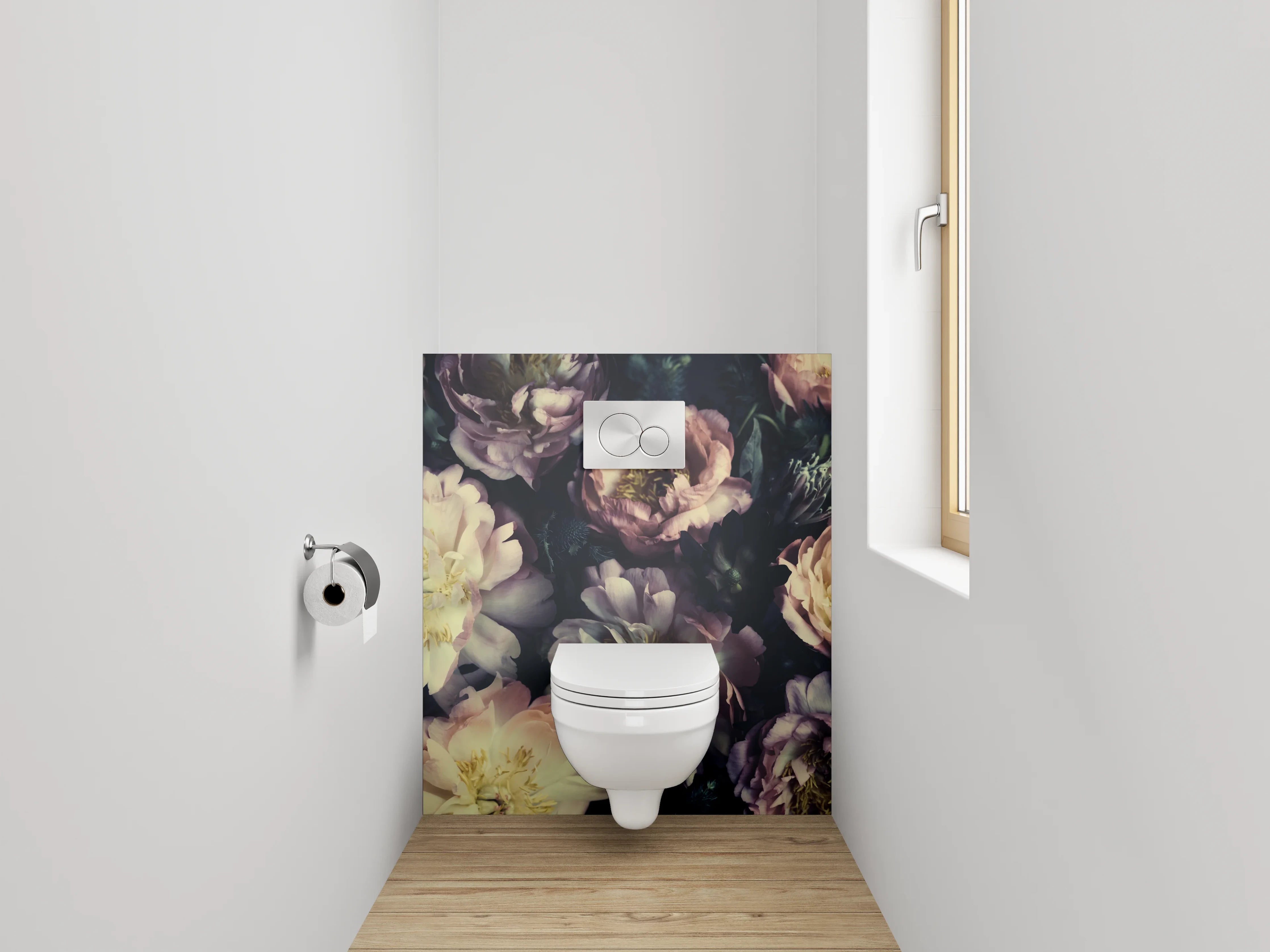 WC-Rückwand - Pastellfarbene Pfingstrosen Blütenpracht
