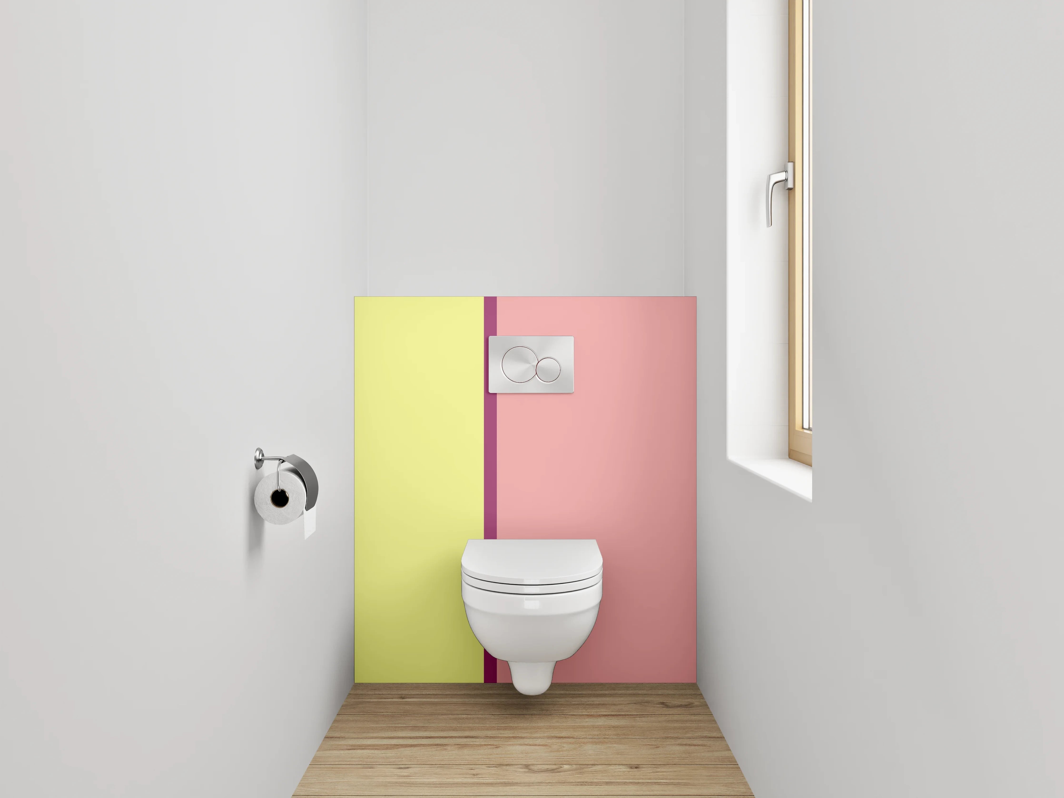 WC-Rückwand - Pastellfarbenes Farbblöcke-Design