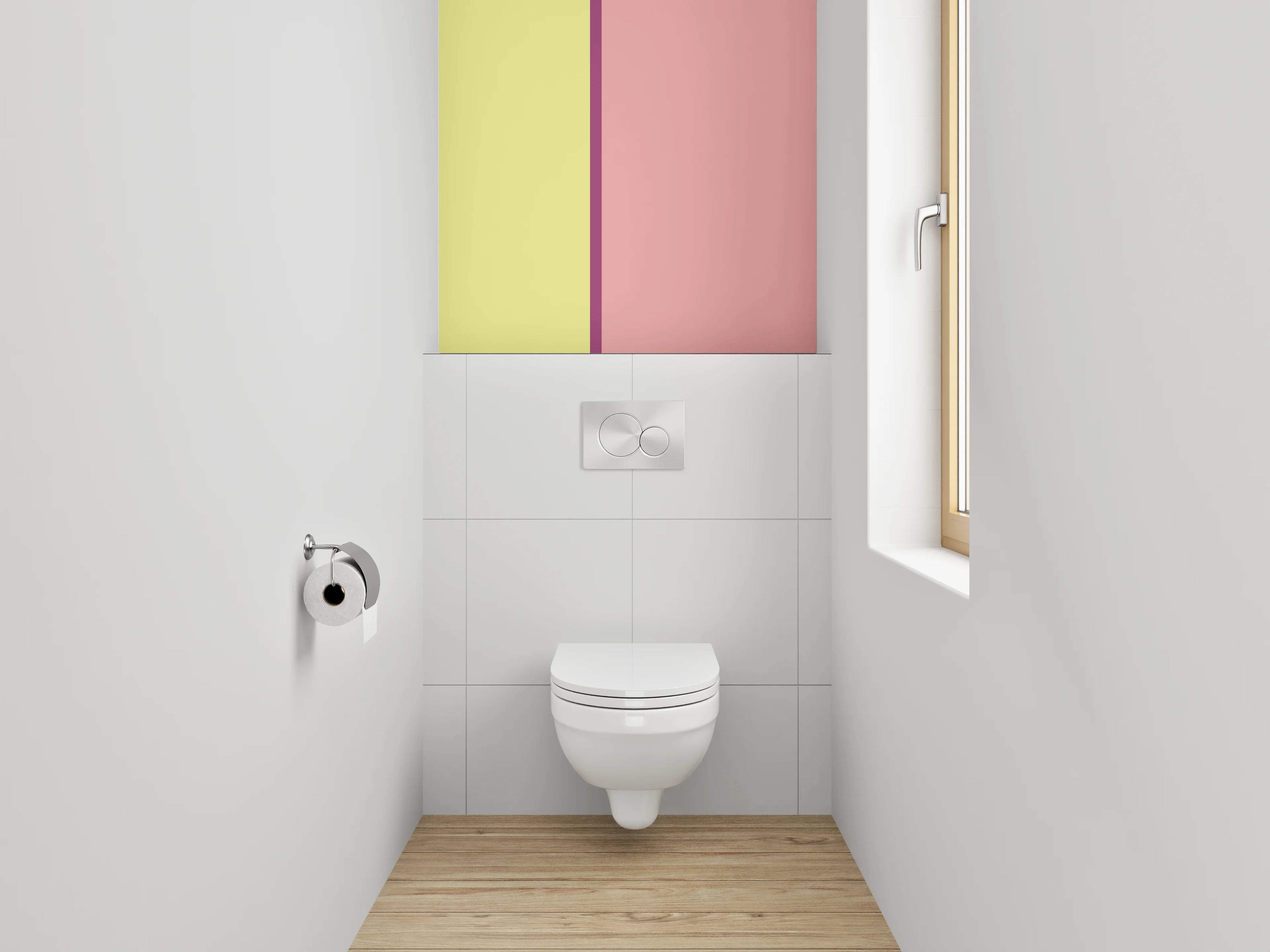 WC-Rückwand - Pastellfarbenes Farbblöcke-Design