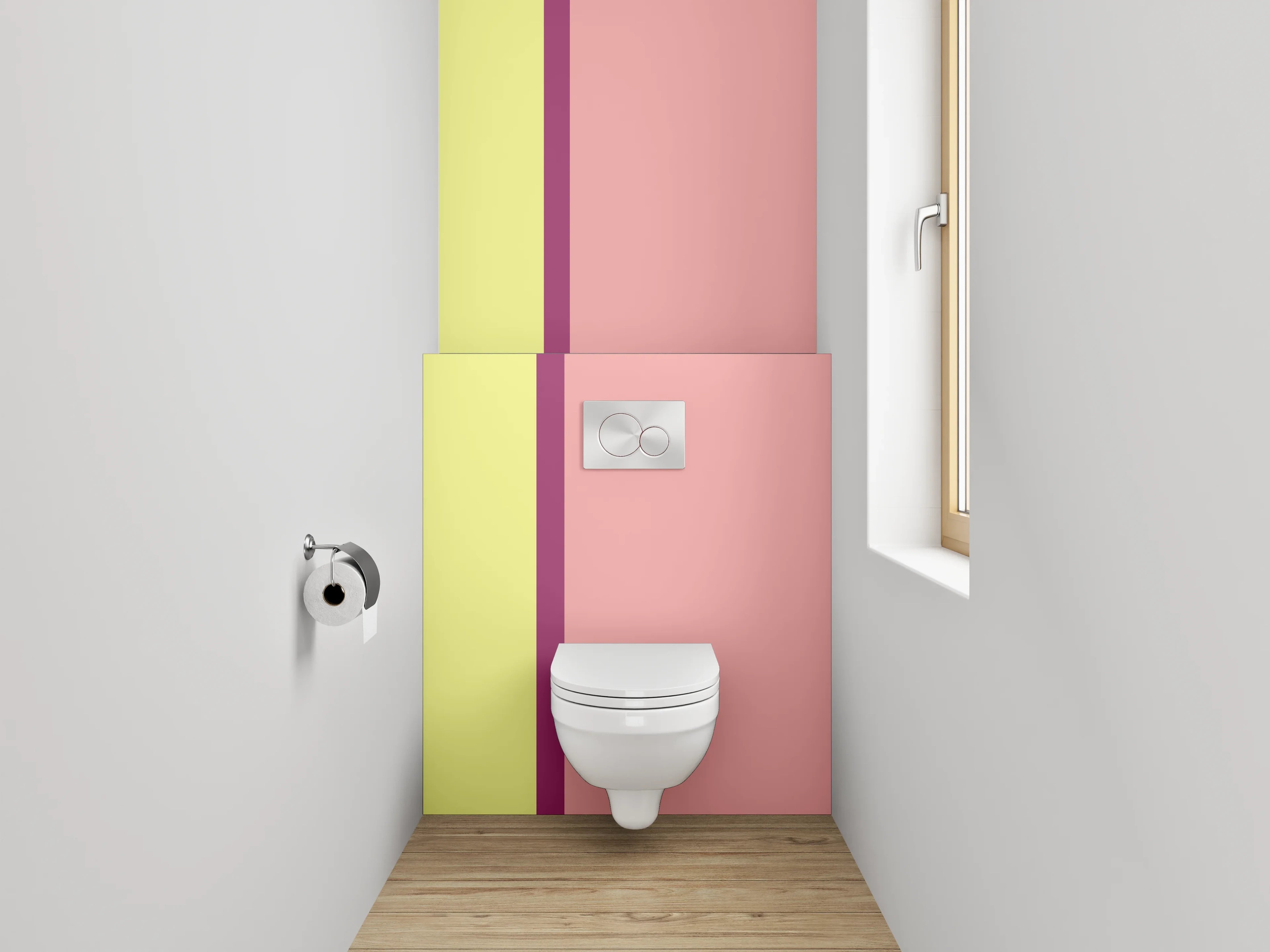 WC-Rückwand - Pastellfarbenes Farbblöcke-Design