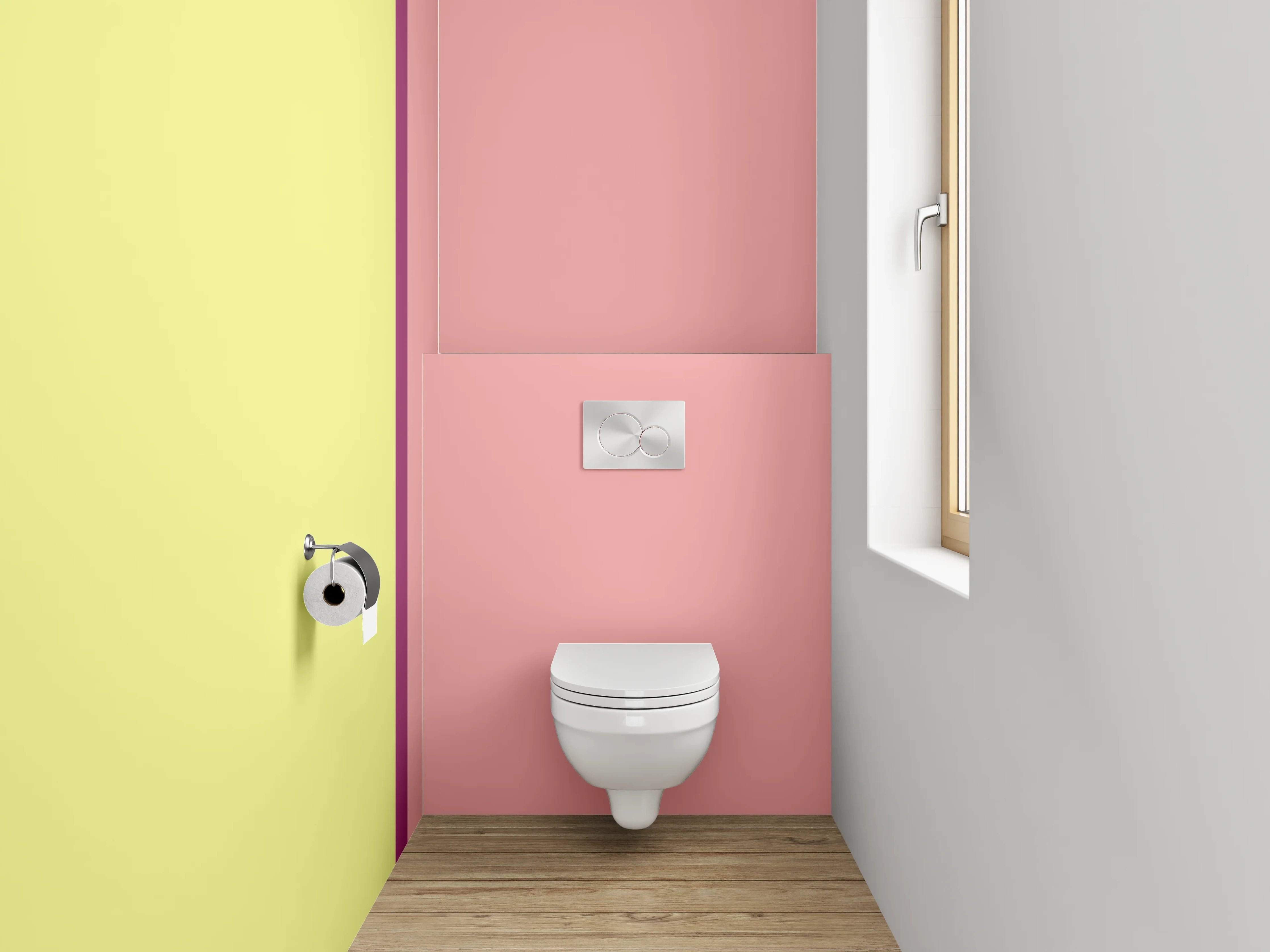 WC-Rückwand - Pastellfarbenes Farbblöcke-Design