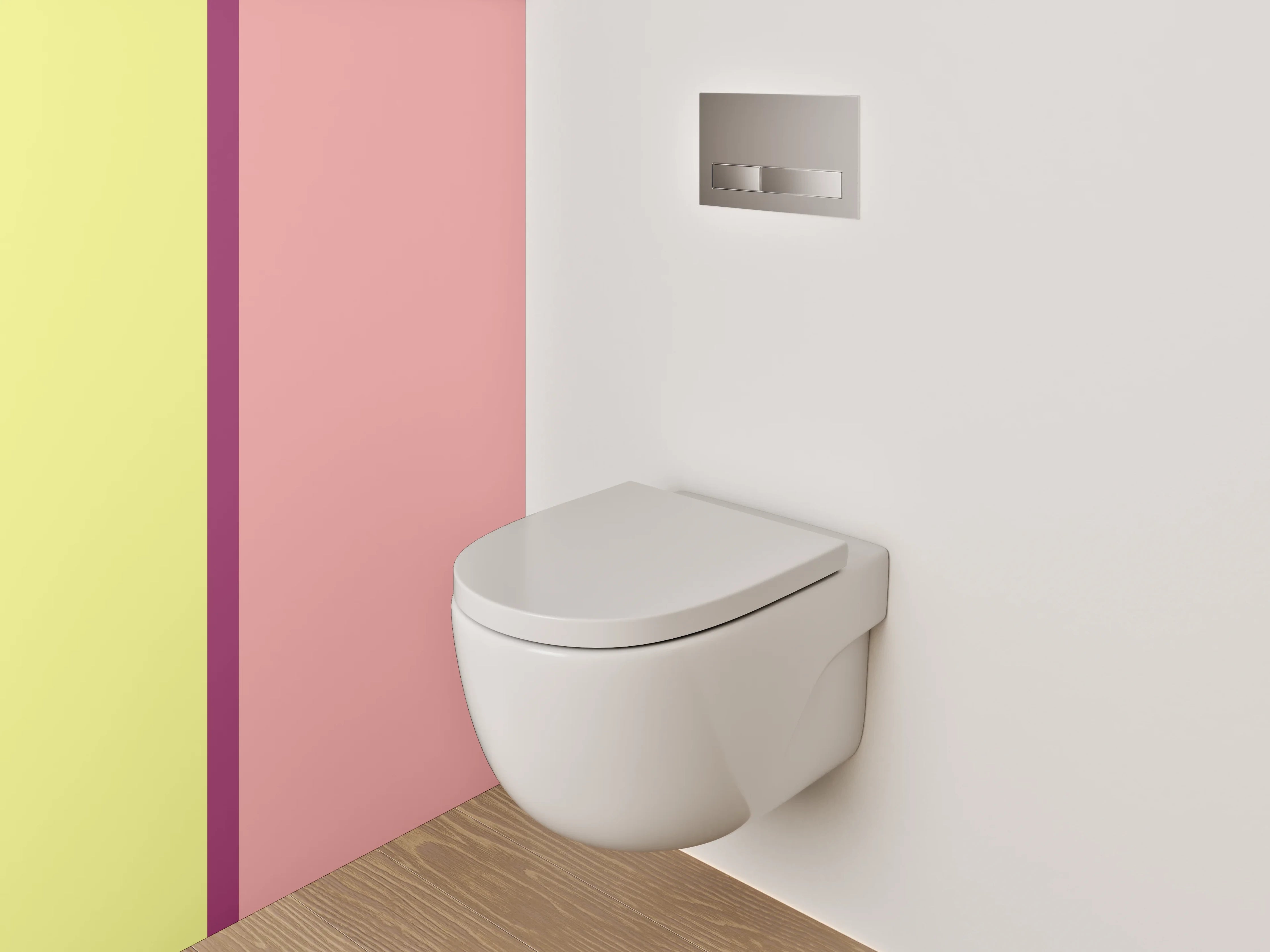 WC-Rückwand - Pastellfarbenes Farbblöcke-Design