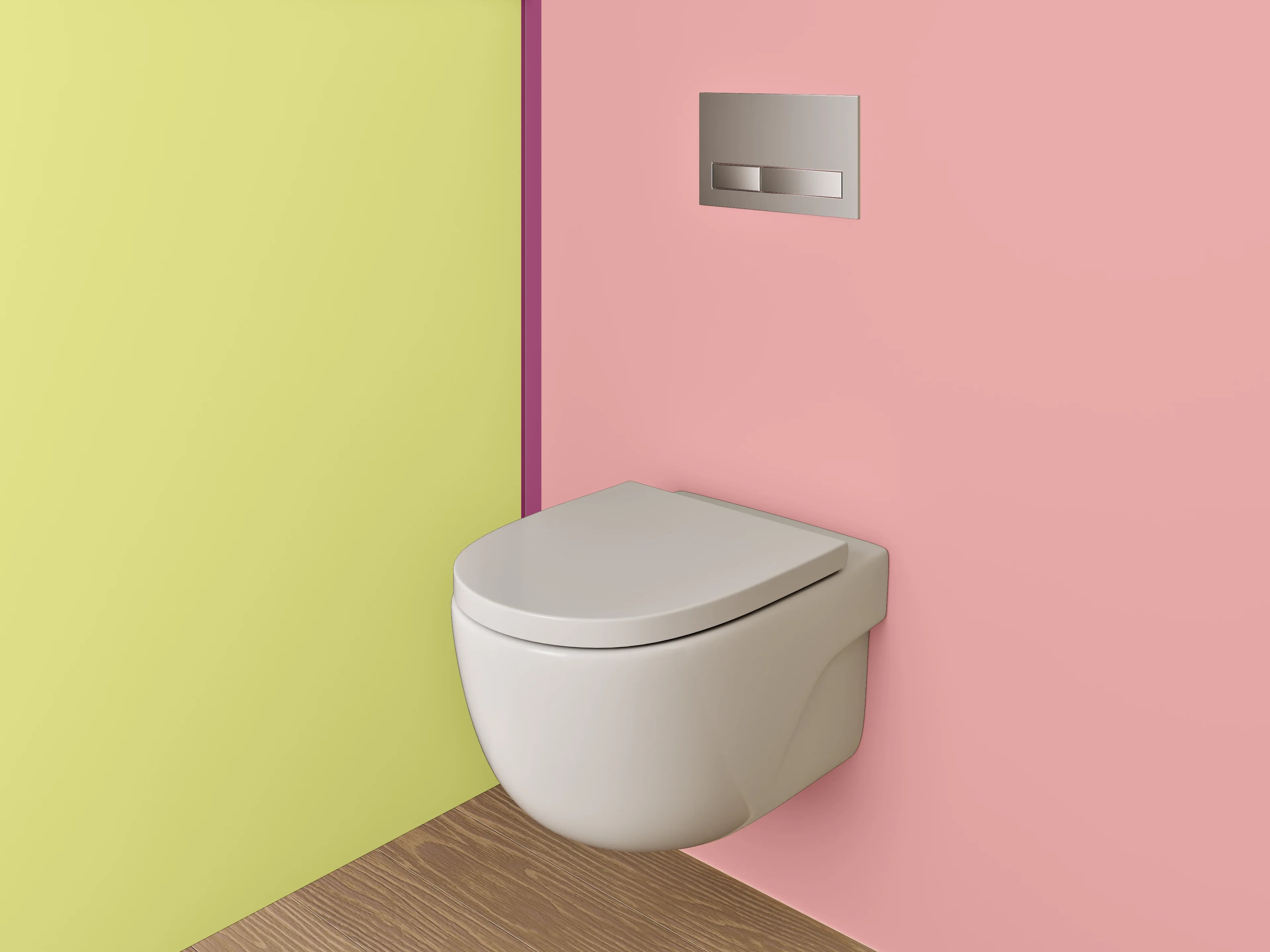 WC-Rückwand - Pastellfarbenes Farbblöcke-Design