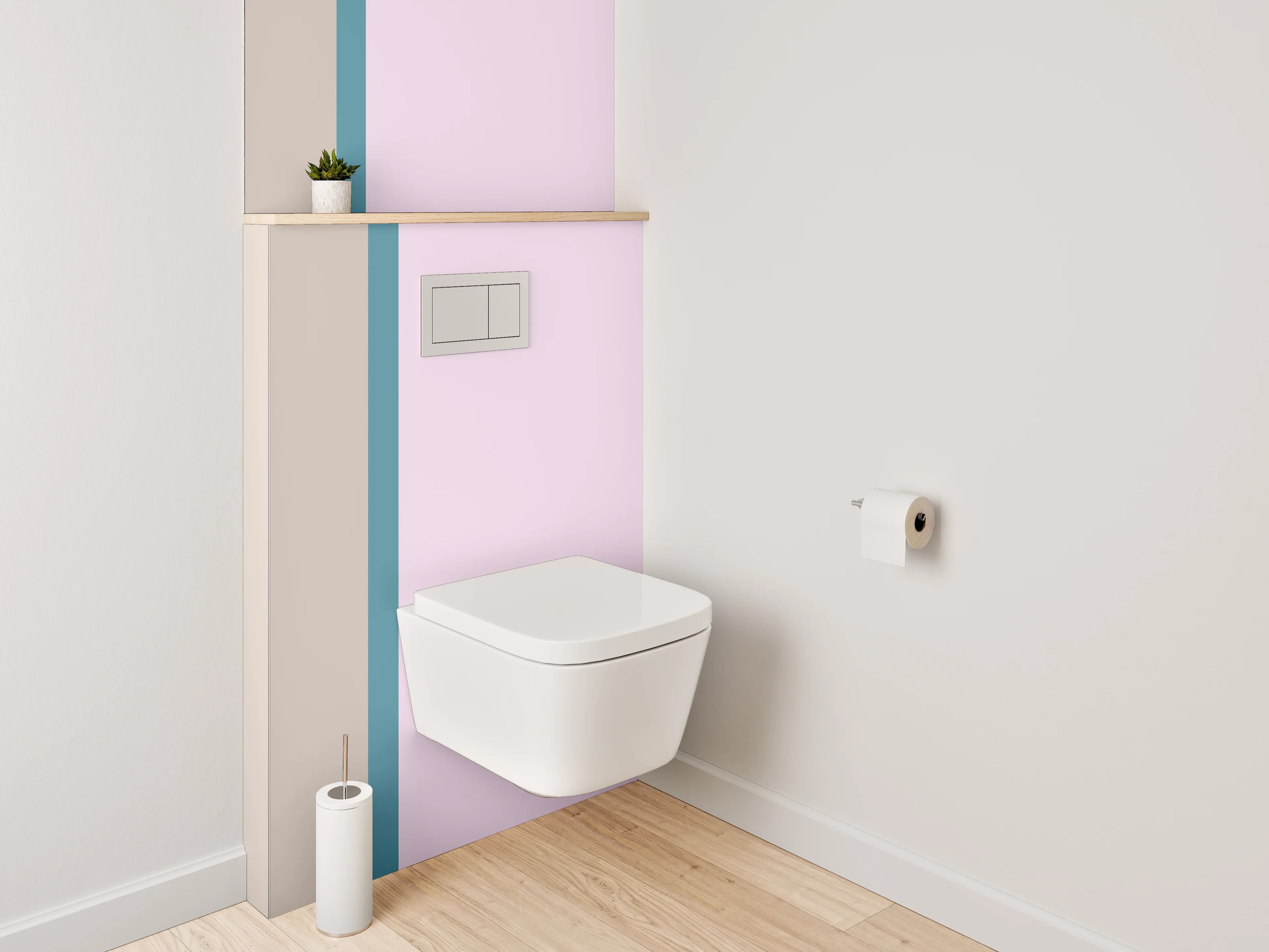 WC-Rückwand - Pastellfarbenes Farbenspiel