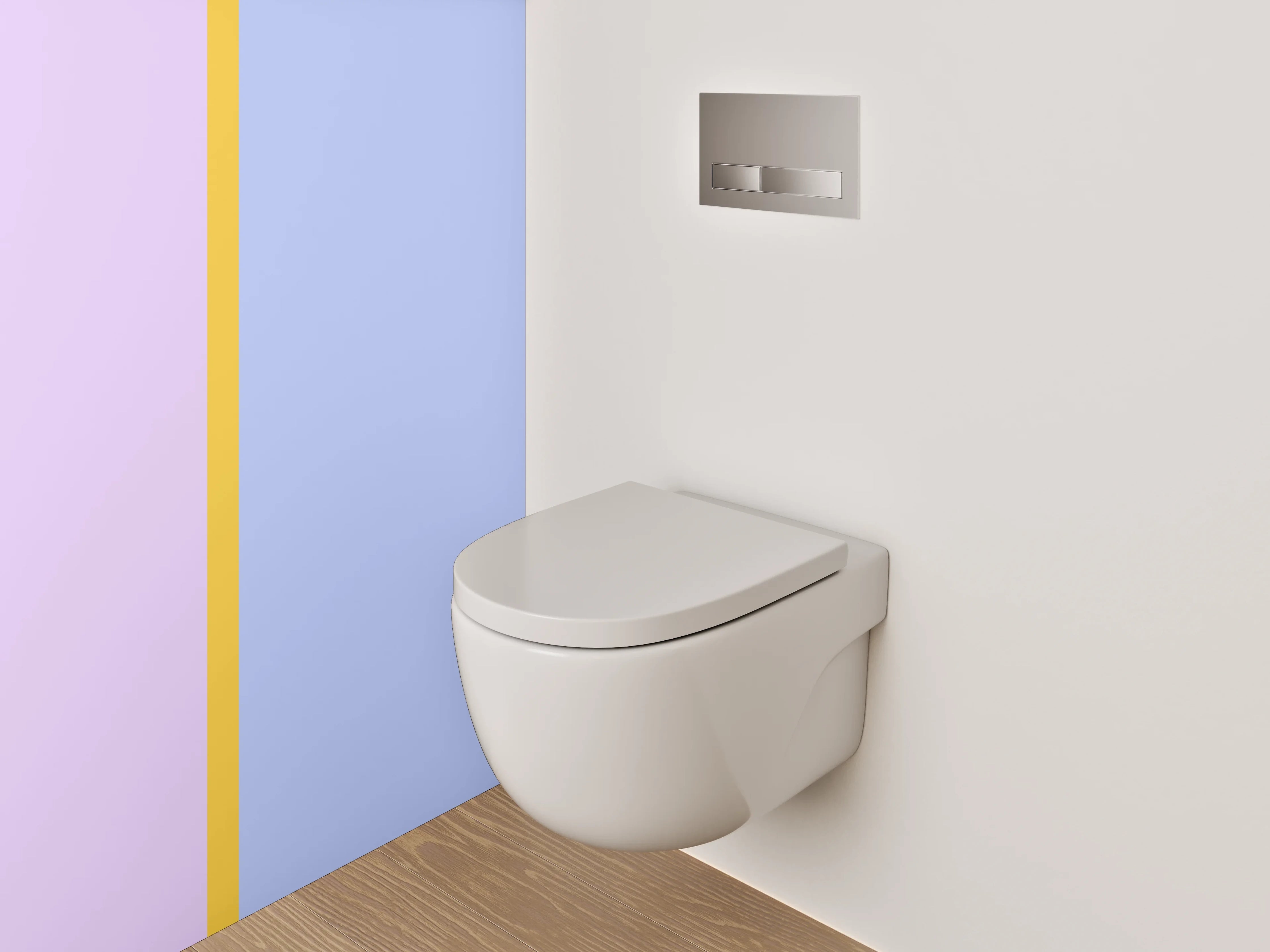 WC-Rückwand - Pastellfarbenes Zweifarb-Design Blau Lila