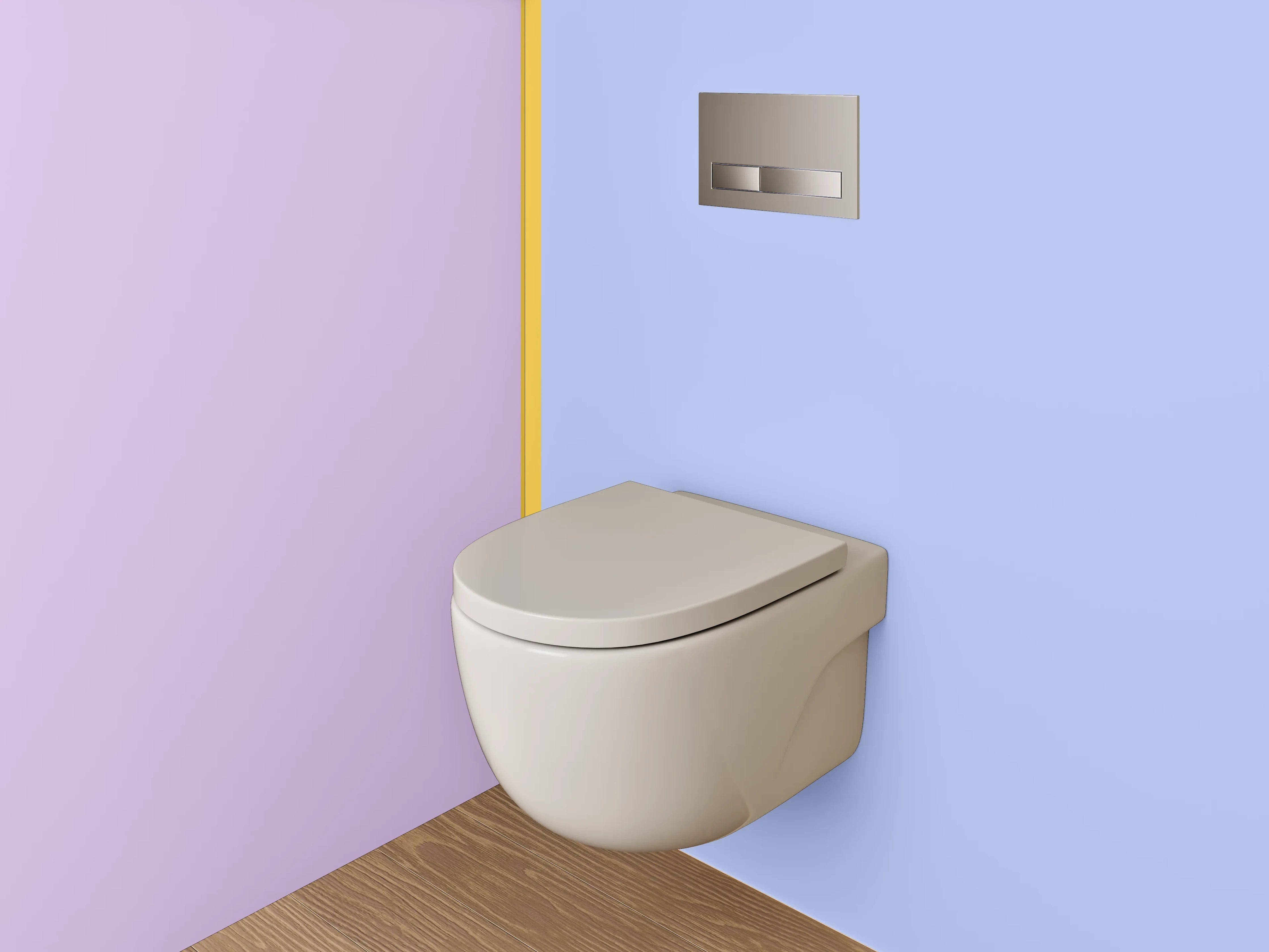 WC-Rückwand - Pastellfarbenes Zweifarb-Design Blau Lila