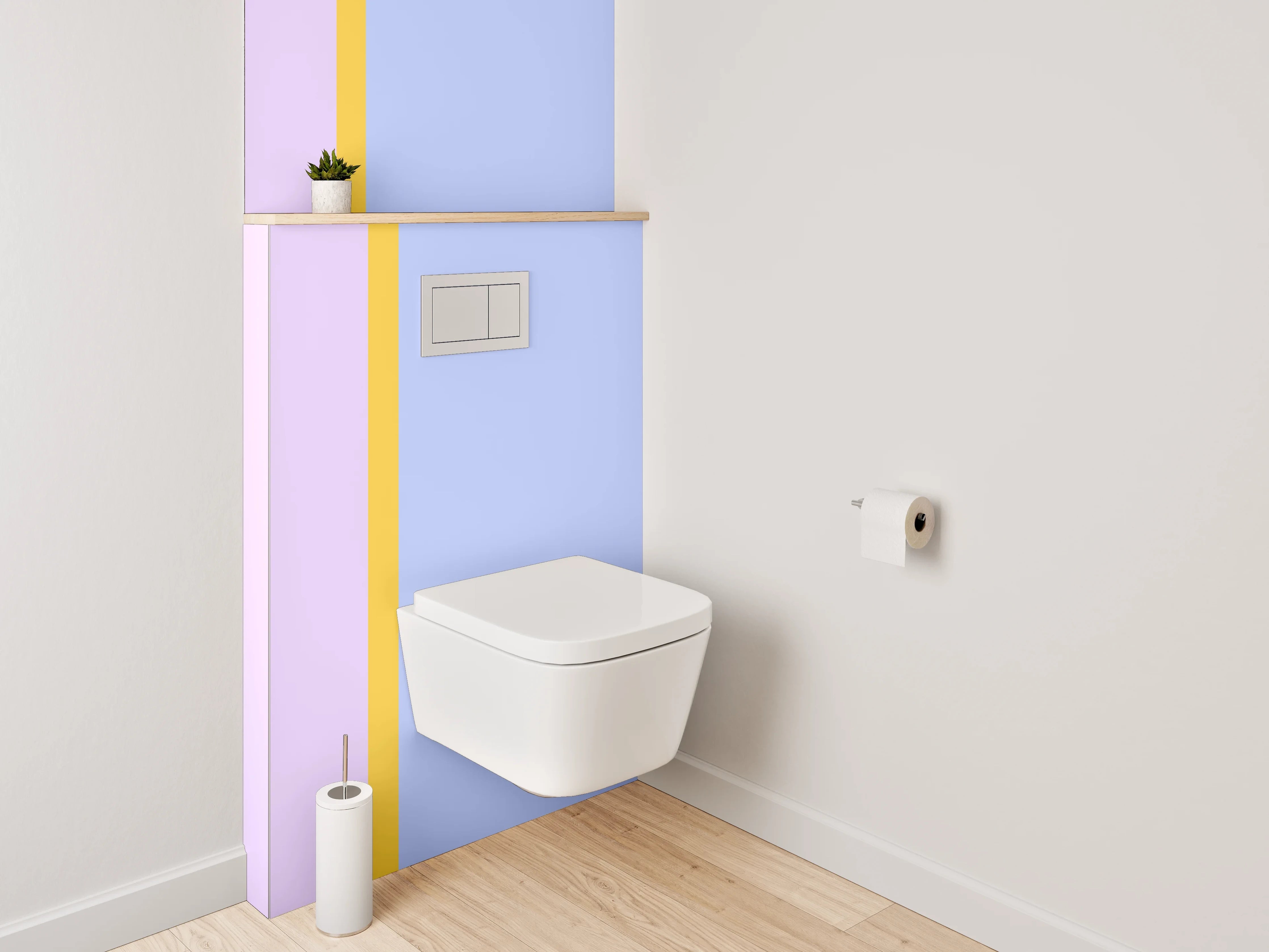 WC-Rückwand - Pastellfarbenes Zweifarb-Design Blau Lila