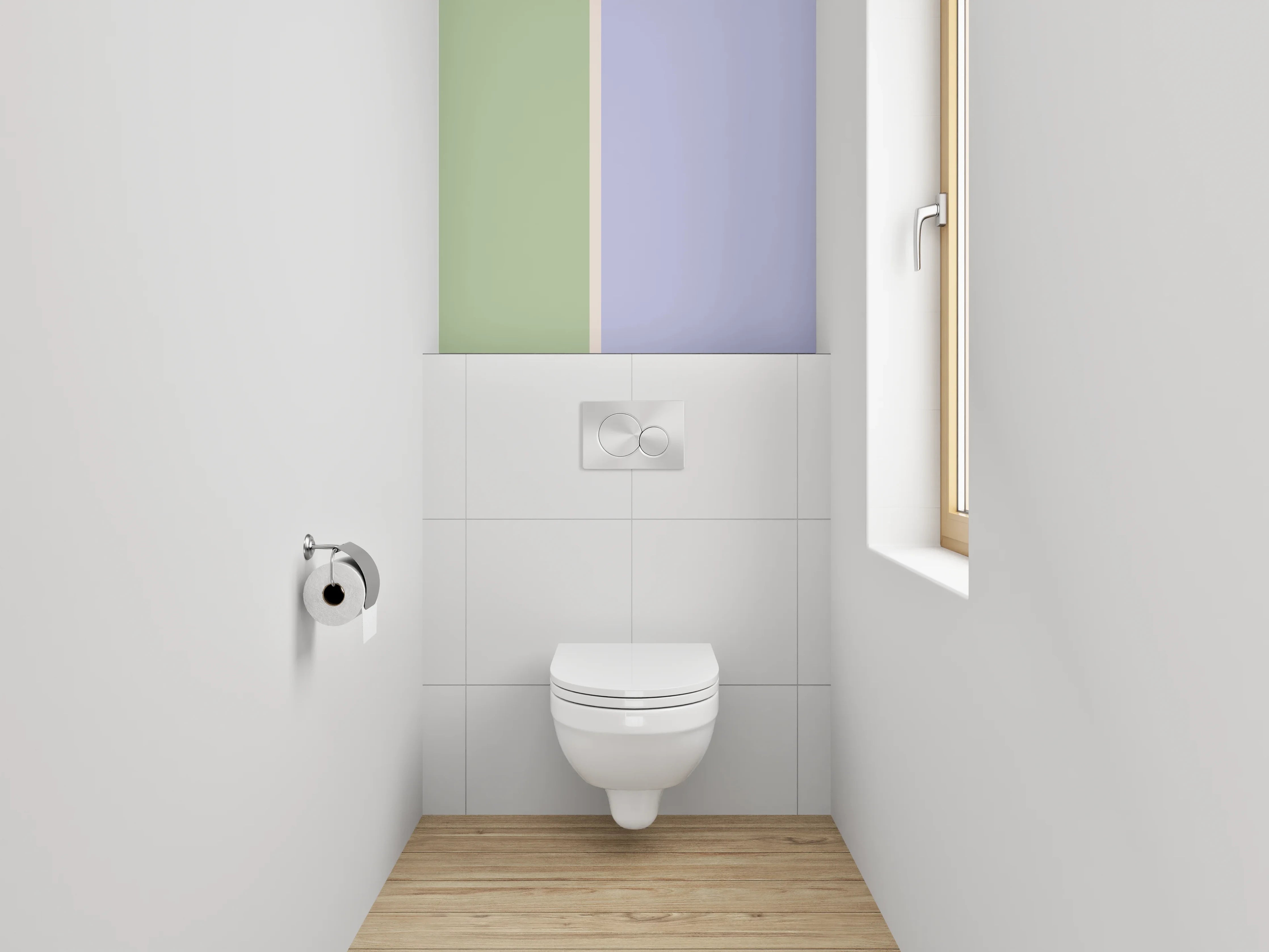 WC-Rückwand - Pastellgrün & Lavendel Wanddekor