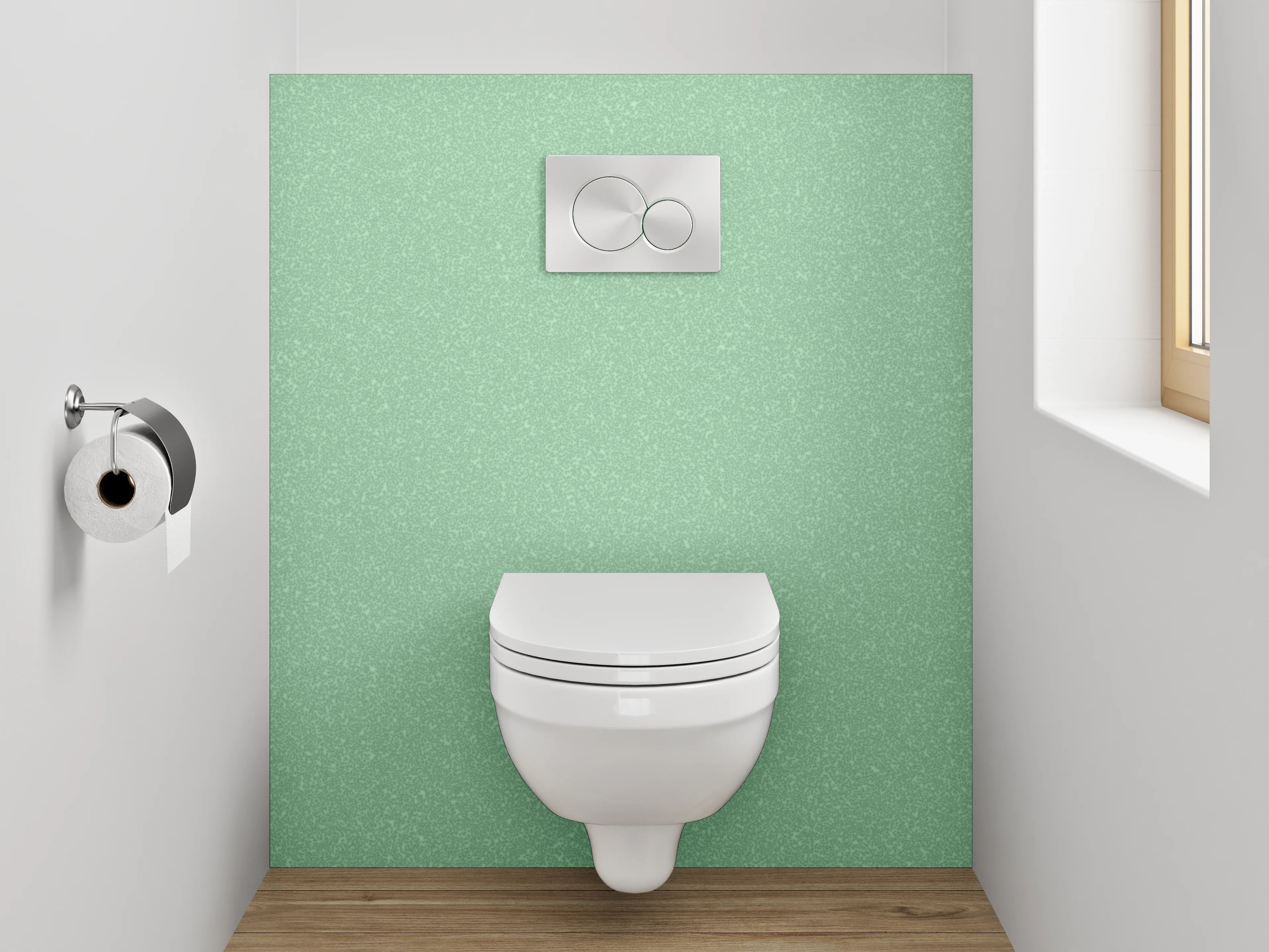 WC-Rückwand - Pastellgrüne Uni-Farbe modern