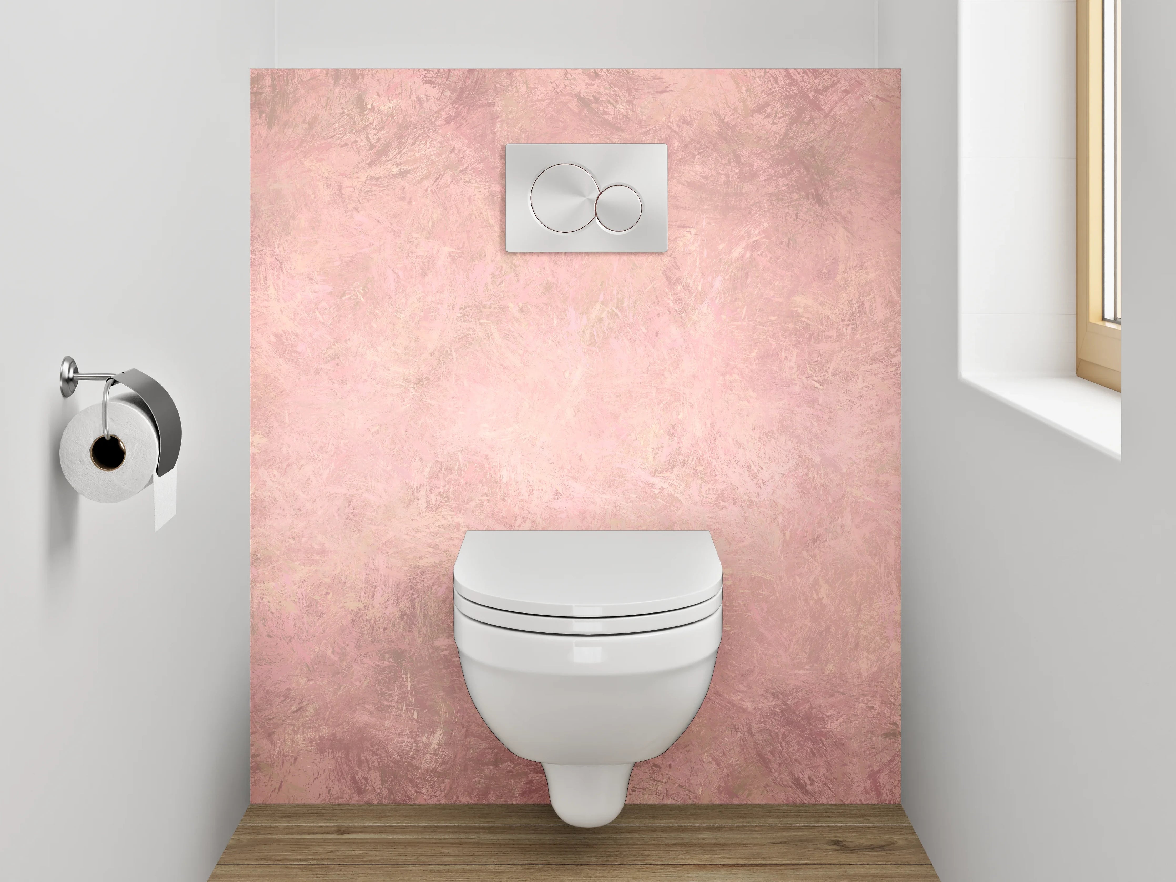 WC-Rückwand - Pastellrosa Marmor-Optik Wanddekor