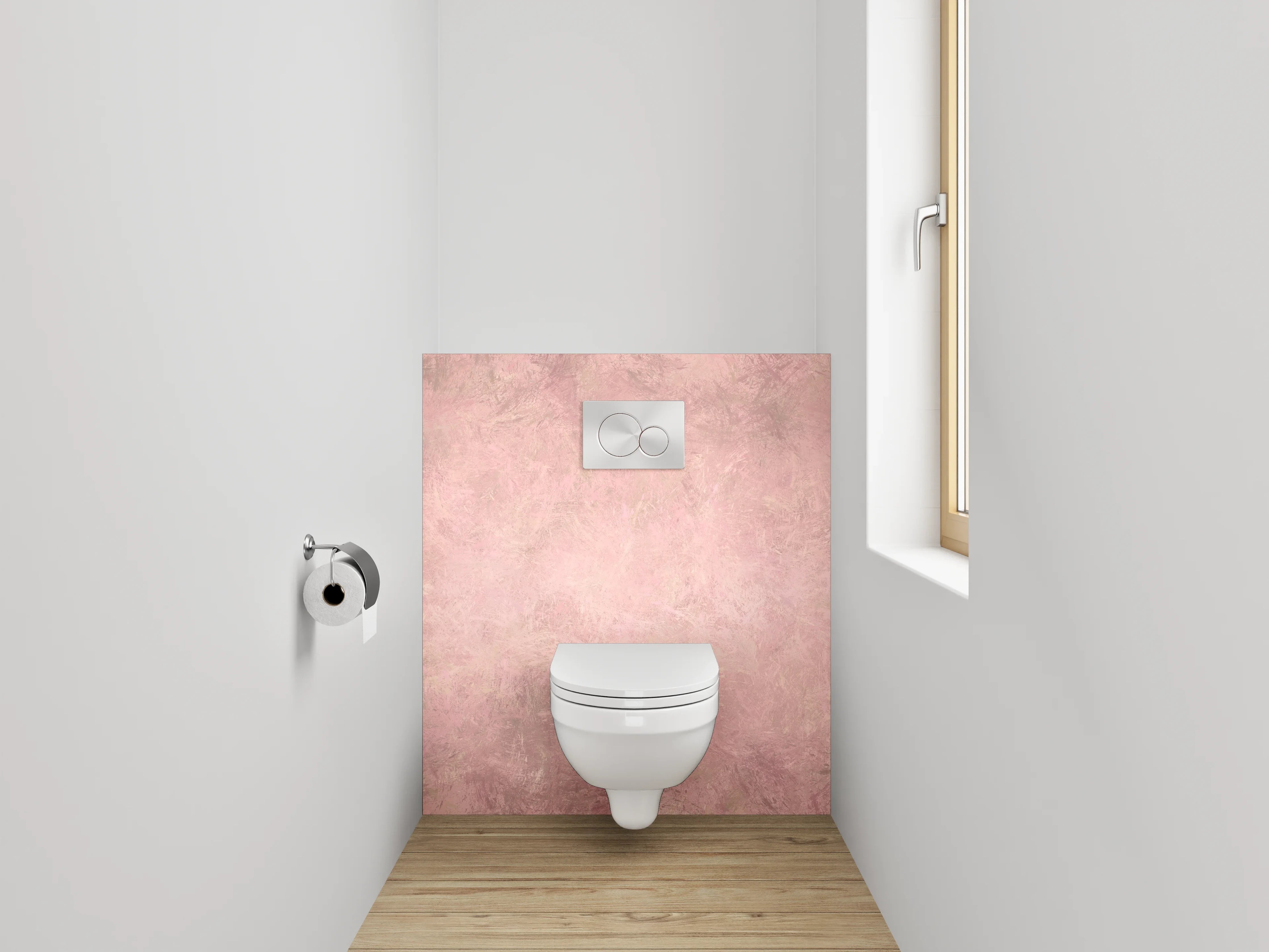WC-Rückwand - Pastellrosa Marmor-Optik Wanddekor